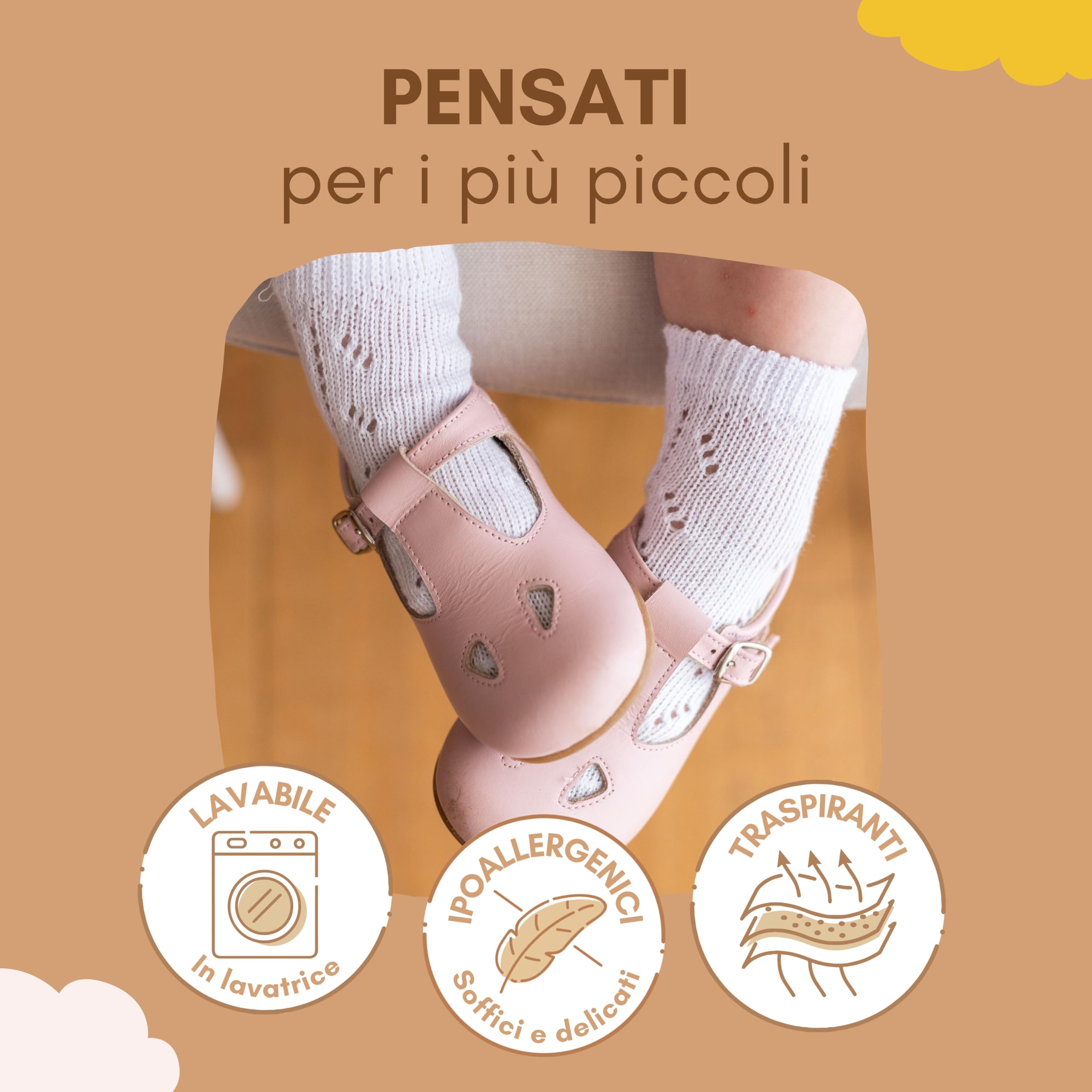 Coccoli | 3 Paia di Calzini Corti Neonato in Cotone Elasticizzato con Motivo Traforato, Calzini Traforati Neonato a Tinta Unita, Made in Italy