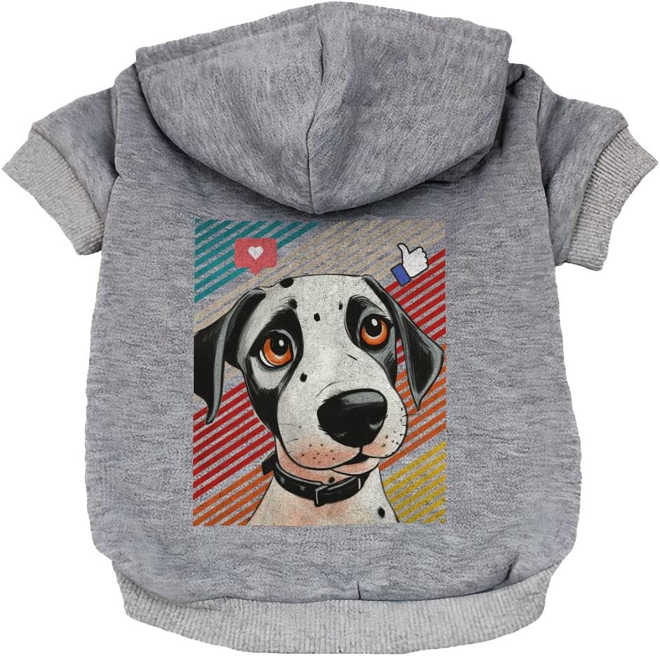 Dog Blogger Dog Hoodie - Social Media - Cute Dalmatian - Gray, S