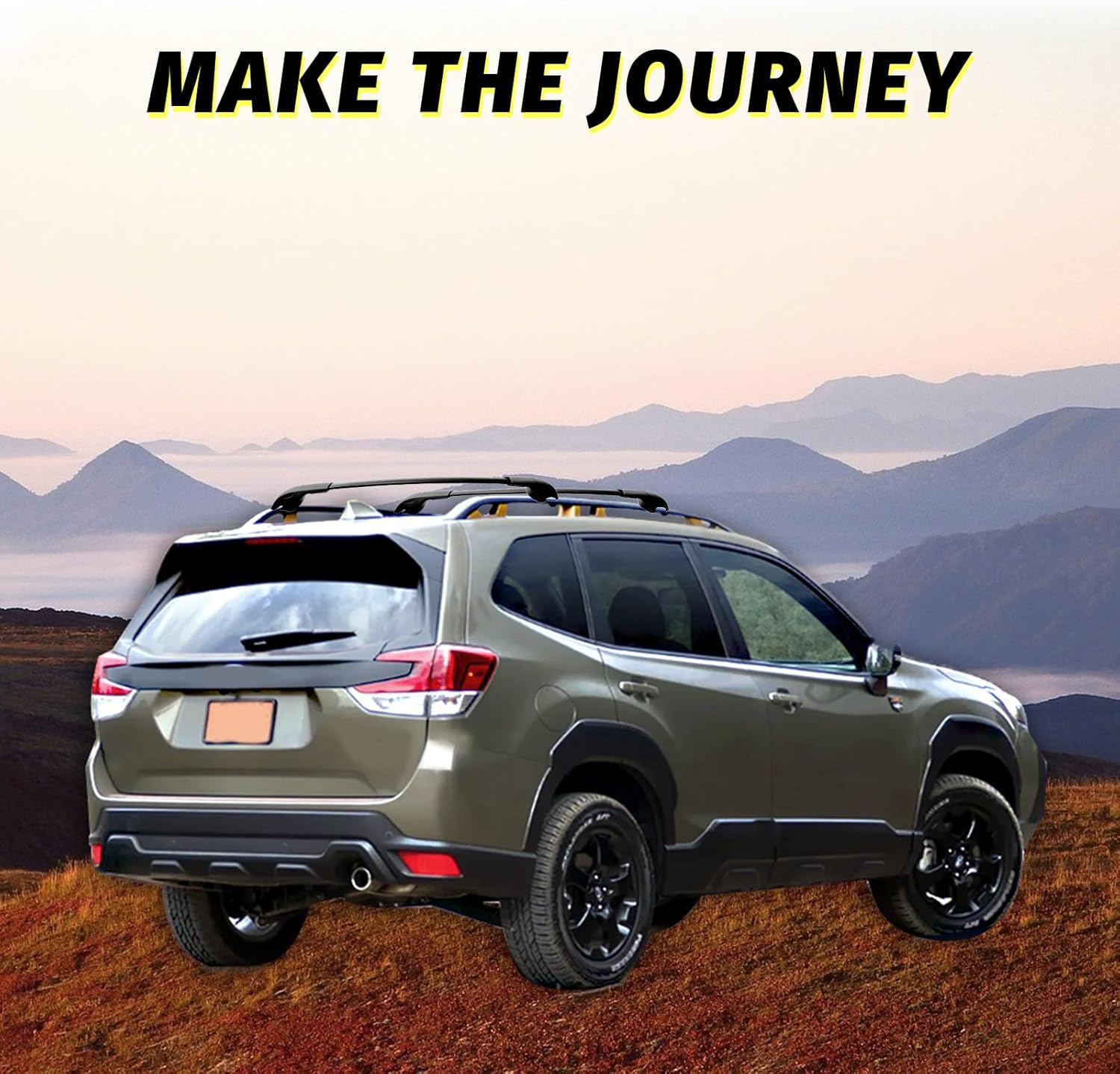Car Roof Rack Cross Bars Compatible with 2014-2025 Subaru Forester (Fit for Raised Side Rails), Aluminum Lockable Roof Cross Bars for Kayak Bike Rooftop Cargo Carrier Bag Basket Luggage