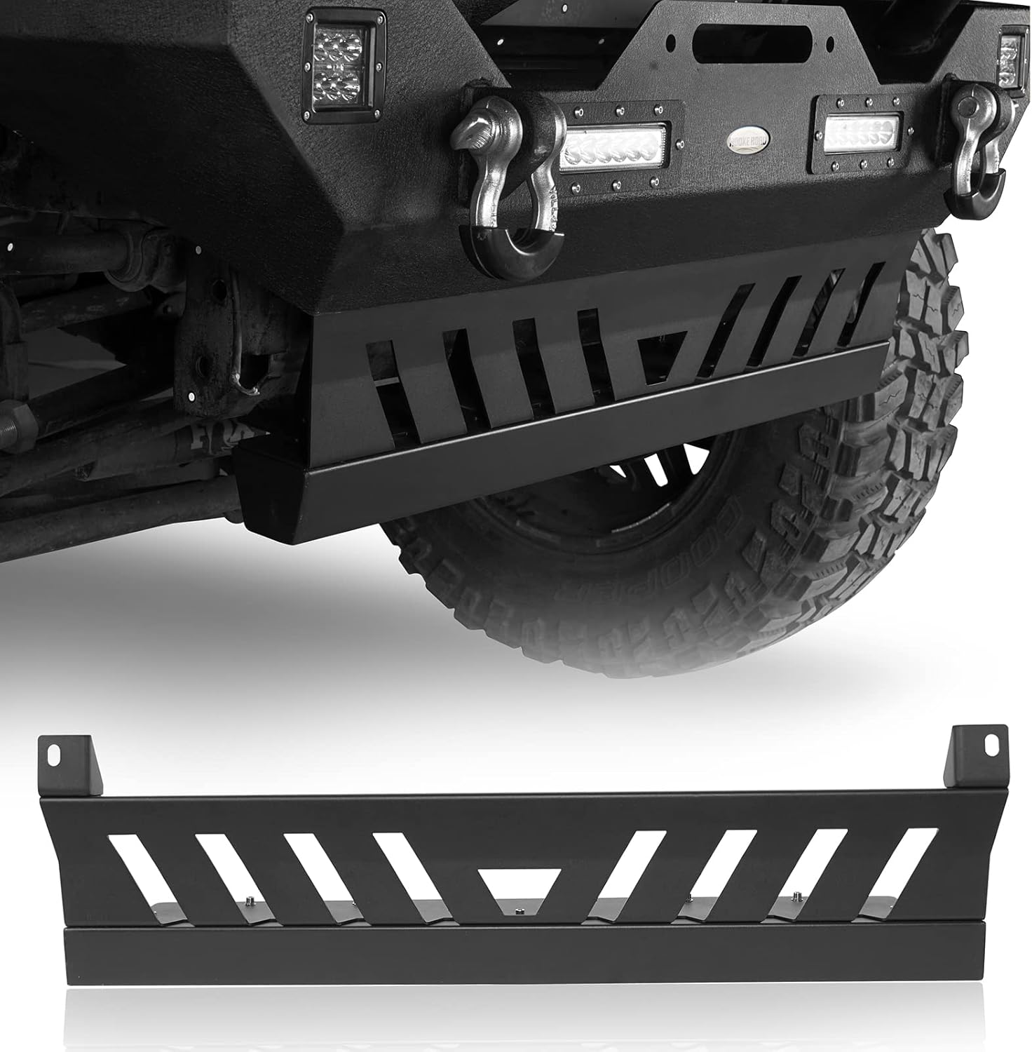 u-Box Wrangler JK Front Skid Plate Texured Black Steel Undercarriage Cover Off-Road Protection Compatible with Jeep Wrangler JK 2007-2018 & JKU Unlimited 07-18