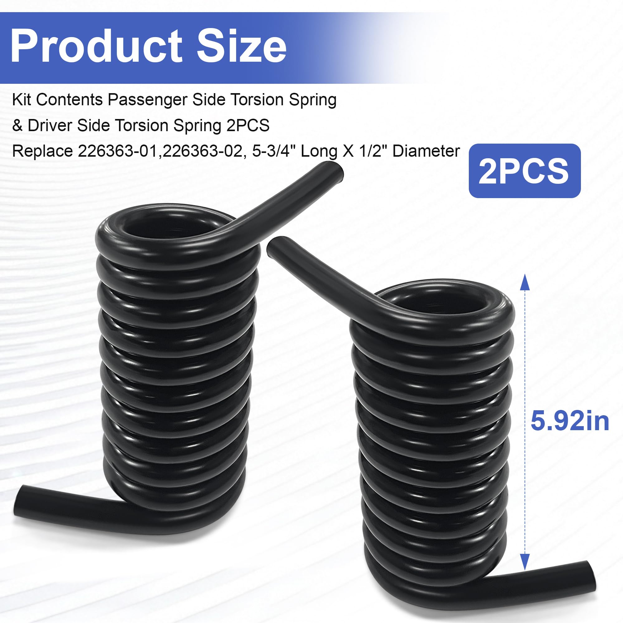 Set of 2 Liftgate Torsion Spring 226363-01 & 226363-02, Both RH