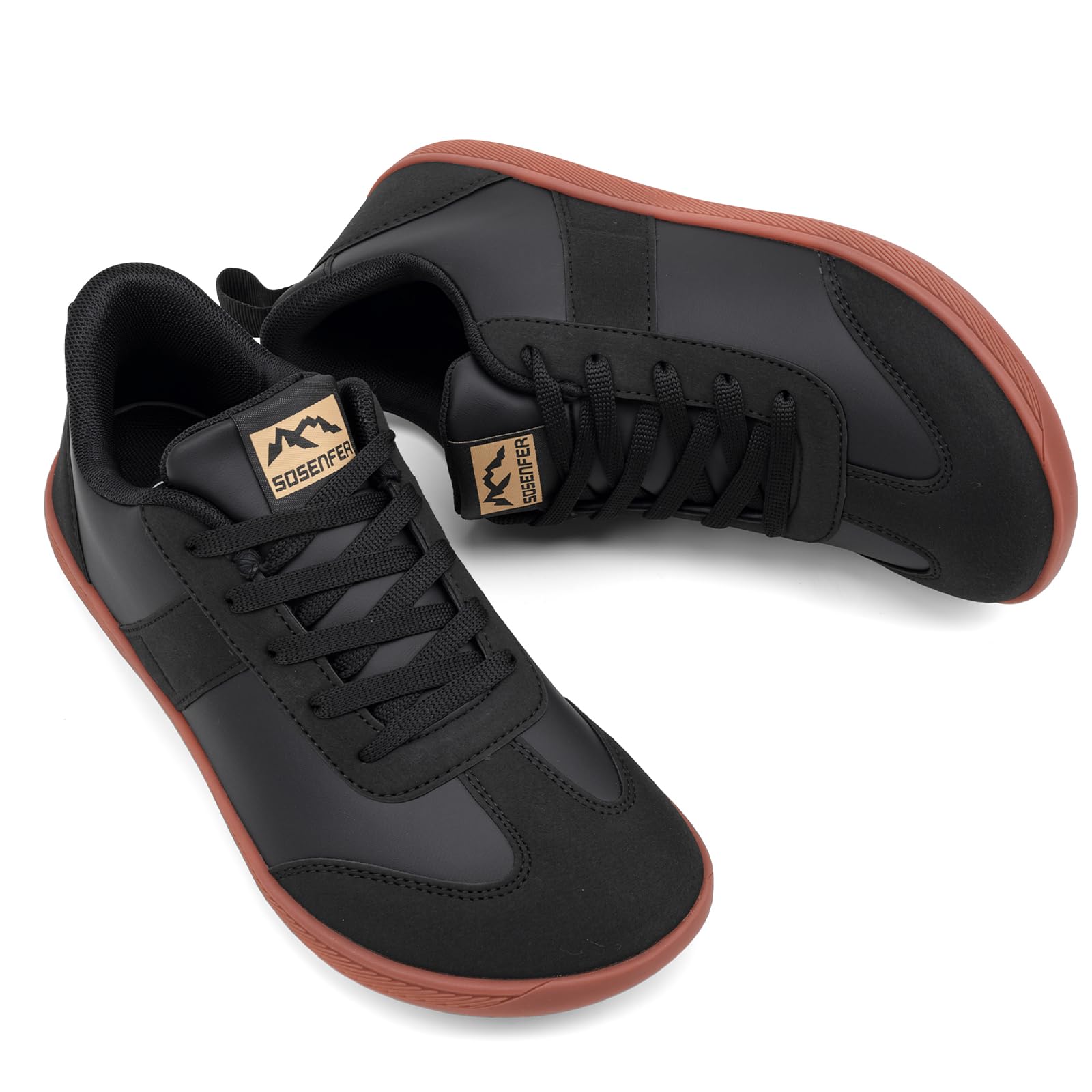 Sosenfer Damen Herren Breite Barfußschuhe | Breite Zehenbox Leichte Freizeitschuhe | Minimalistische rutschfeste Walkingschuhe | Zero-Drop Sohle Sneakers Unisex