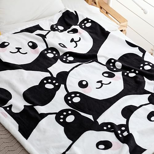 Vista 4 de Sviuse Manta de panda, manta de pandas lindos para niñas, regalos de panda, mantas suaves de panda para amantes de los pandas