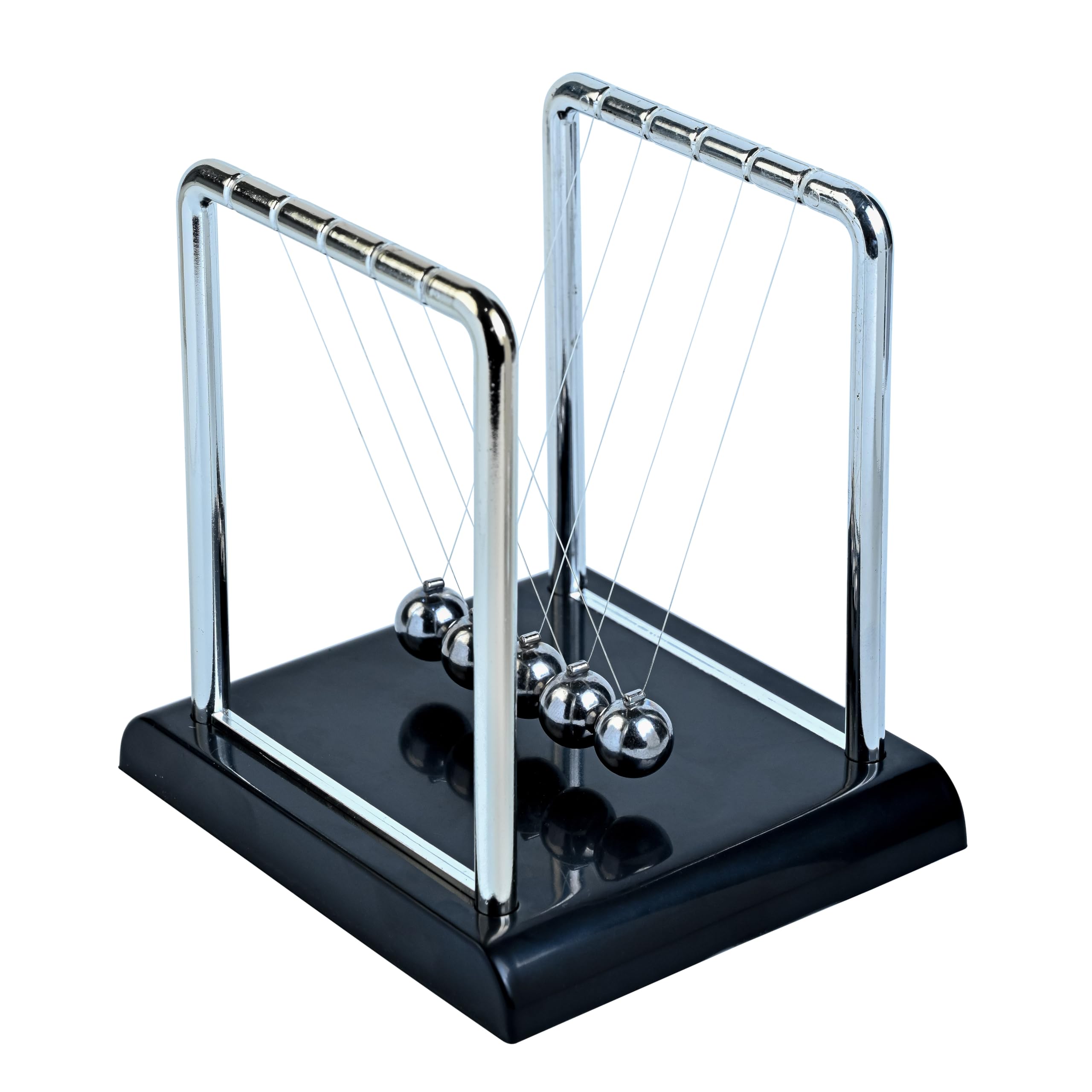 HindCraft Newton’s Cradle Pendulum 5.5 Inch | Swinging Balance Balls Desk Toy for Office & Home Decor | Science Physics Gadget for Adults & Kids | Stress Relief Gift, Study Table Decoration-picture-15