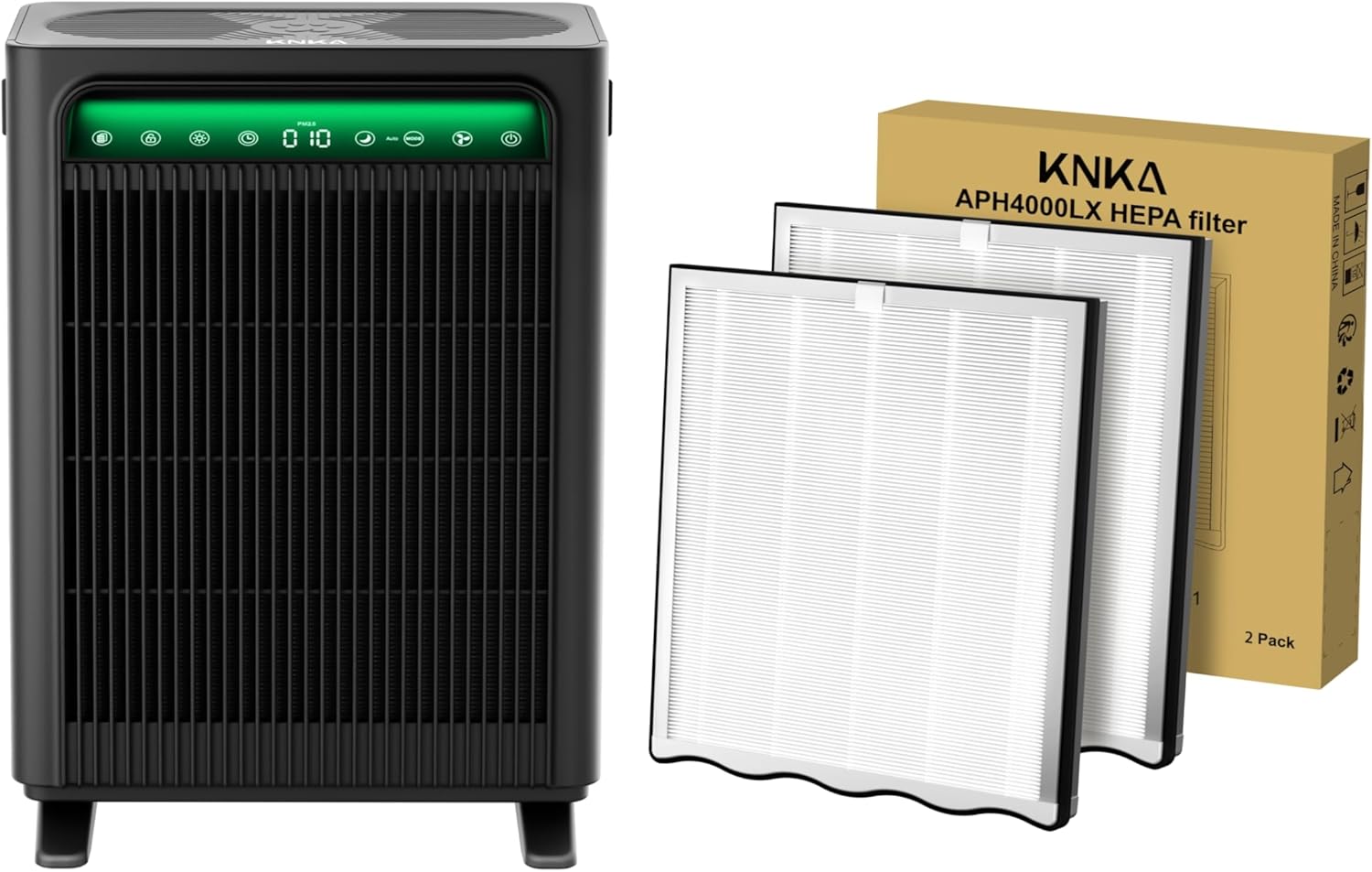 APH4000 Air Purifier Black with Genuine Standard Air Purifier Replacement Filter 2 Pack