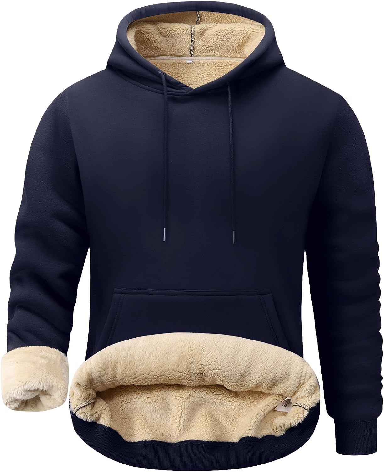 Kissonic Men's Fleece Hoodie Pullover Long Sleeve Sherpa Lined Warm Hooded Sweatshirt