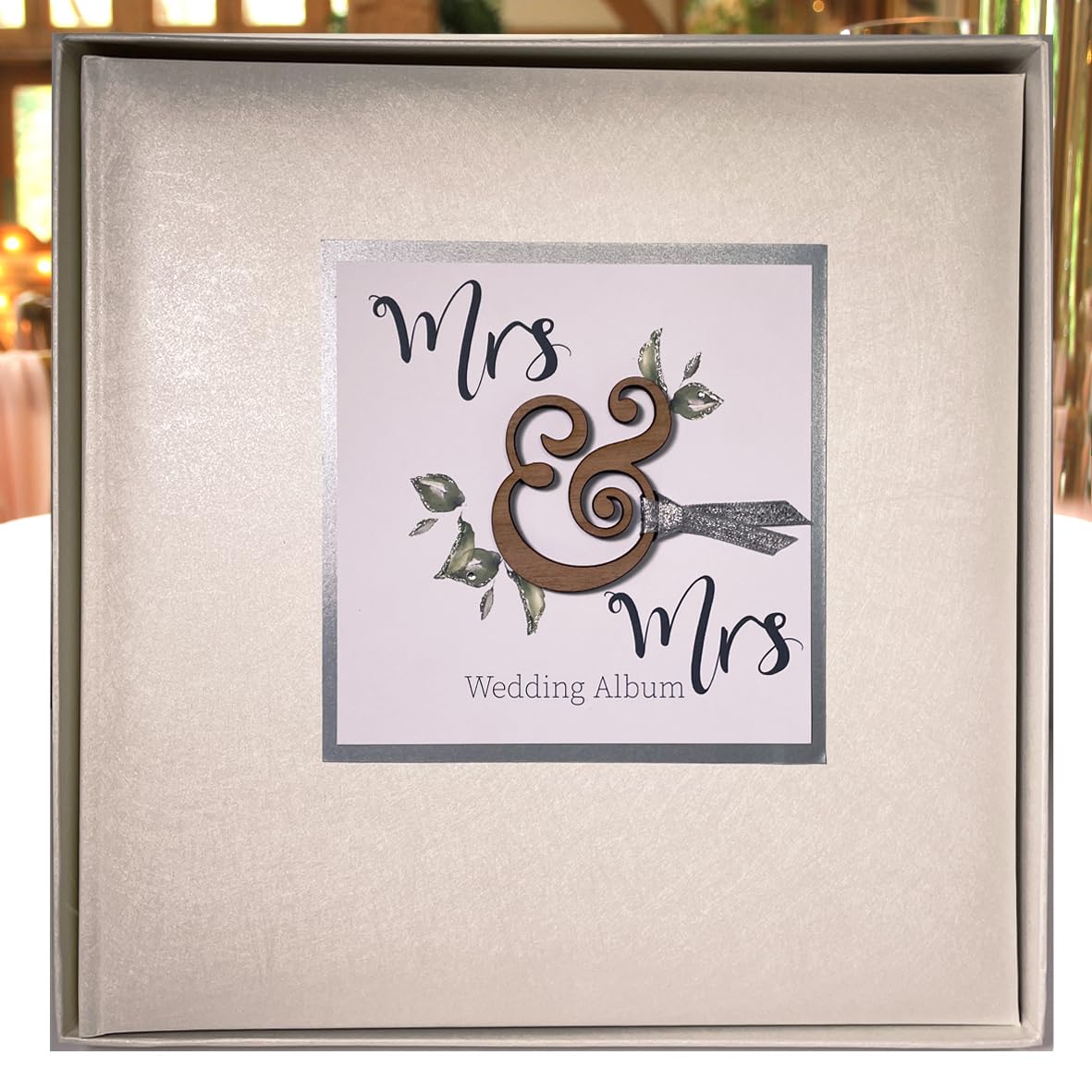 Deva Designs Women's Mrs & Mrs Mrs And Mrs Wedding Album | Large Same Sex Gay Wedding Luxury Photo Album | Traditional Style With 30 X 30Cm With Interleaved Velum Pages To Protect Your Photographs
