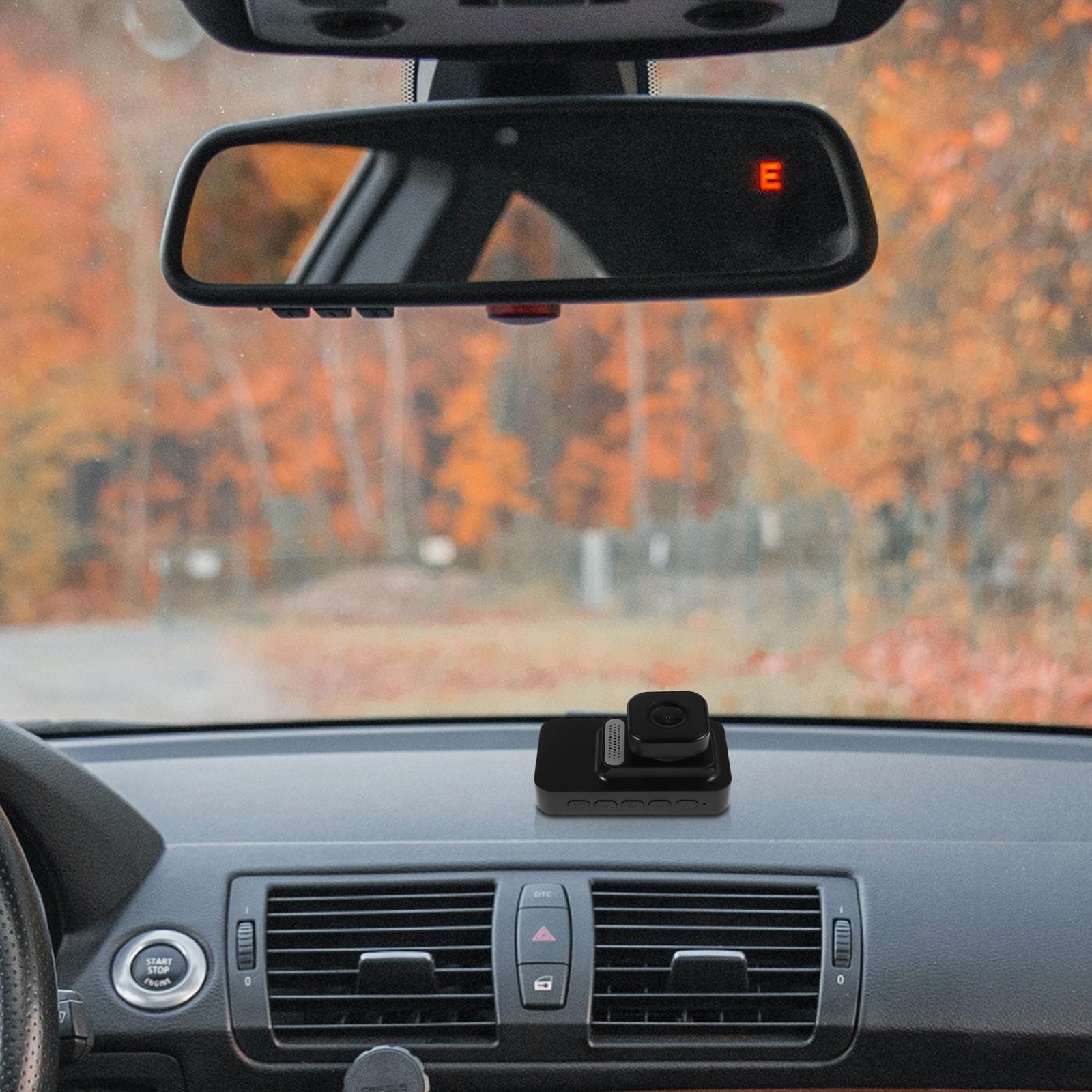 Dash Cam Doppia per Auto con Visione Notturna, Nero ABS