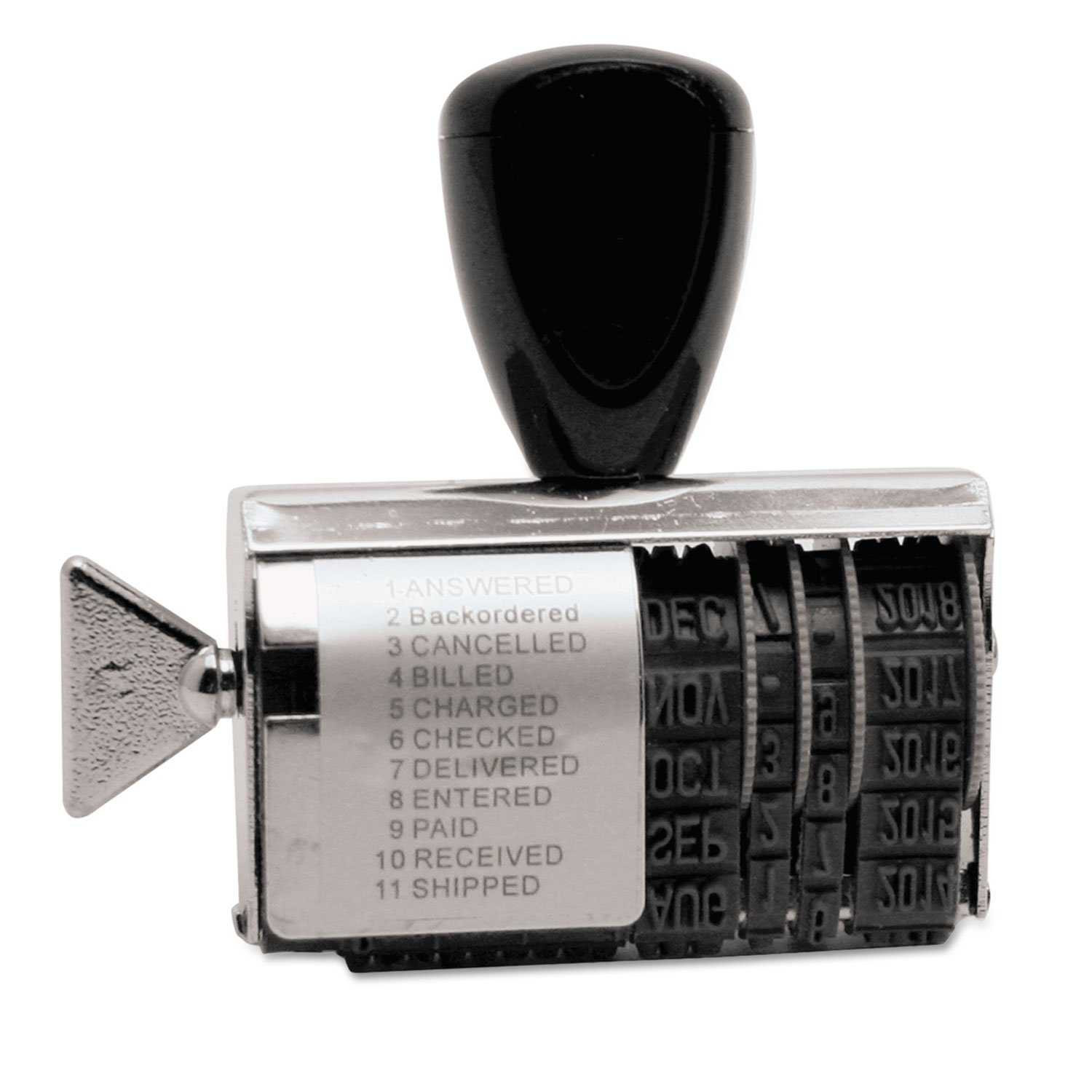 Identity Group Rubber 11-Message Dial-A-Phrase Stamp, Dater, Conventional, 2 x 3/8 USST2754