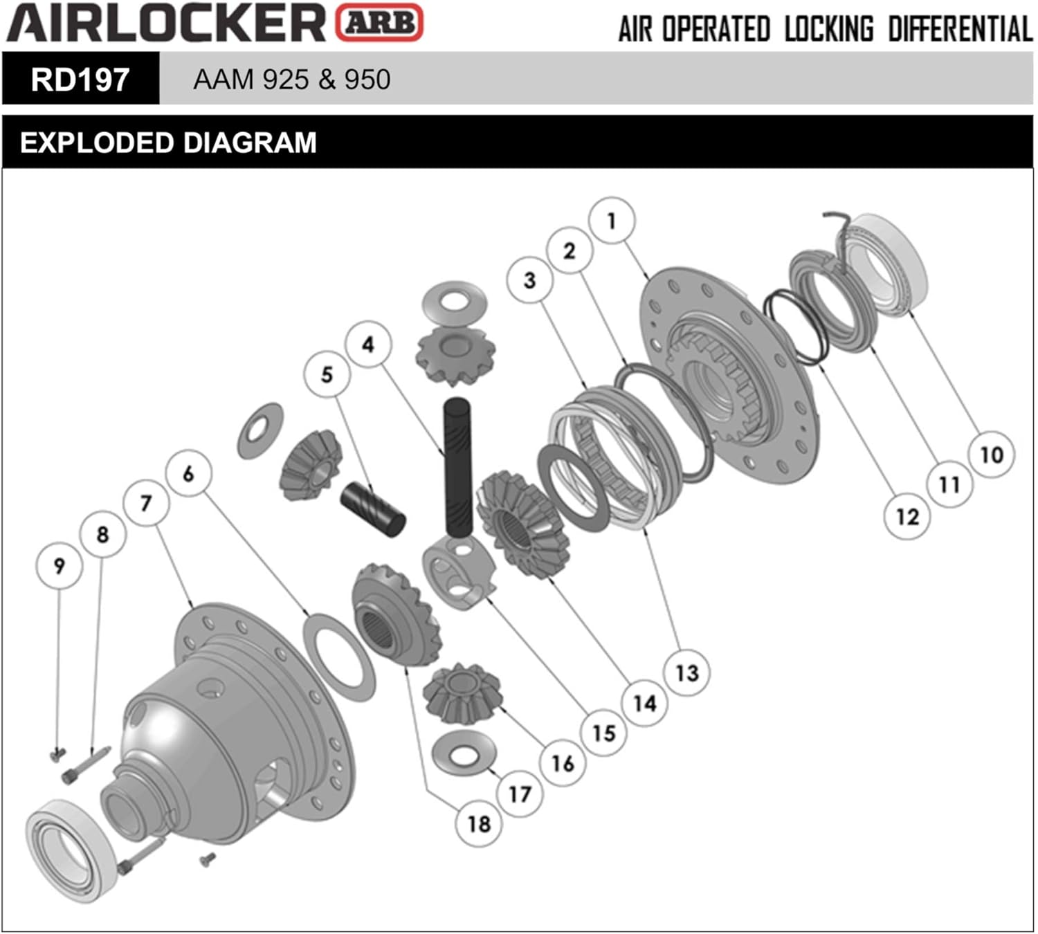 ARB RD81 Air Operated Locking Differential for Ford 8.8" 31 Spline, Air compressor needed, sold separately