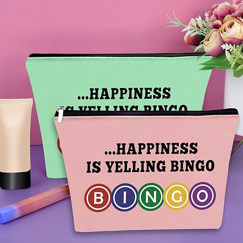 Miniatura 4 de Bolsa de maquillaje de regalo para amantes del bingo, Verde, rosa y morado