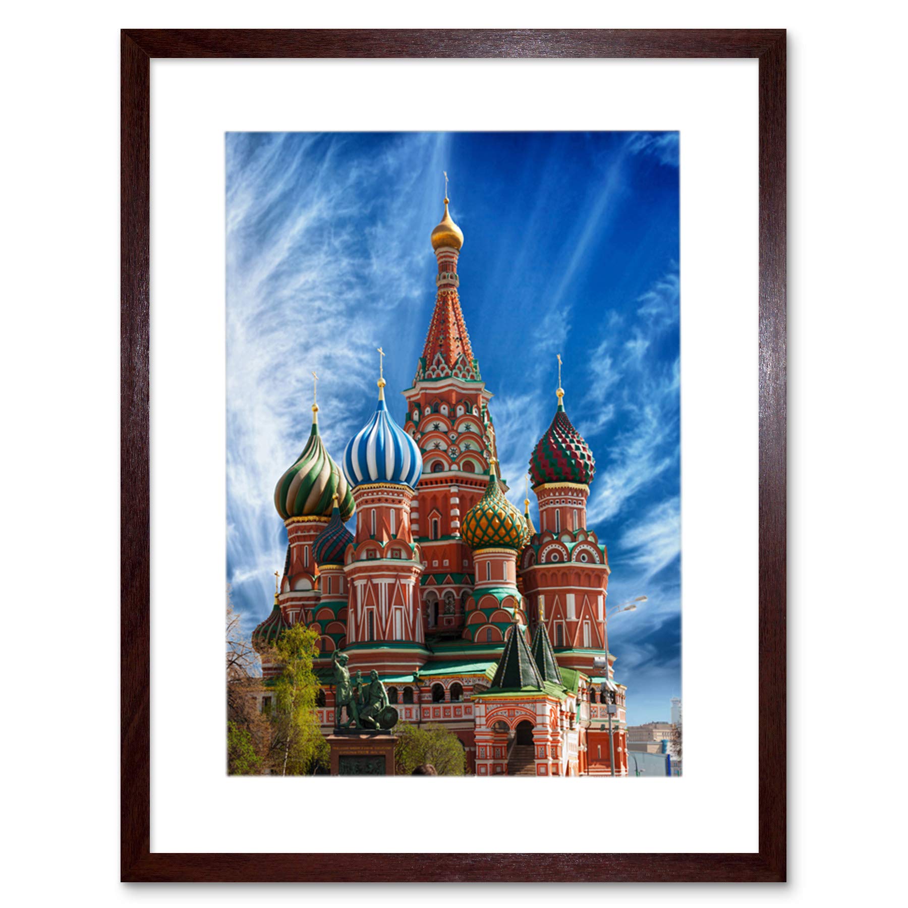 Wee Blue Coo Photo City Landmark St Basils Cathedral Red Square Moscow Framed Wall Art Print