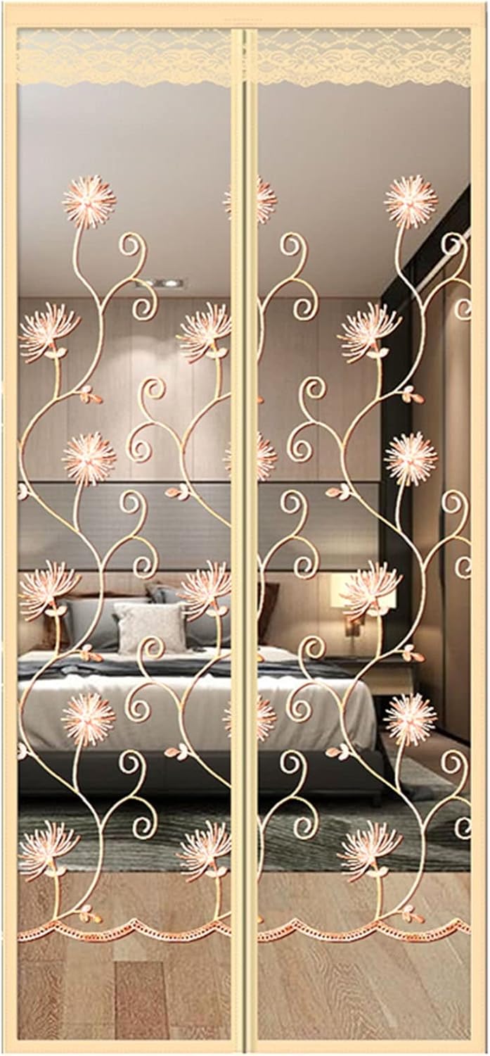 Konsilsa Mesh Screen Doors, Hands Free Magnetic Screen Door Heavy Duty Fiberglass Mesh Net Full Frame Hook & Loop Pet Dog Kids Friendly for Single Sliding french Front Patio Garage Balcony Door