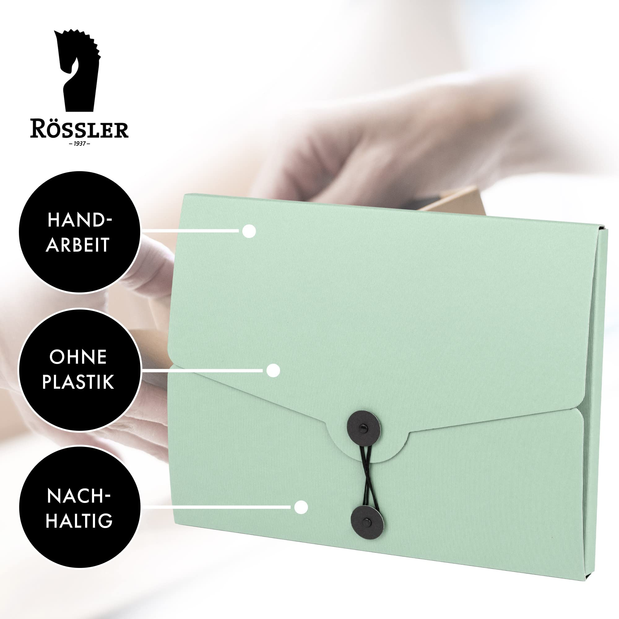 Chemise à Rabats Rössler S.O.H.O. - Format A4 - Couleur Menthe - Classement Élégant