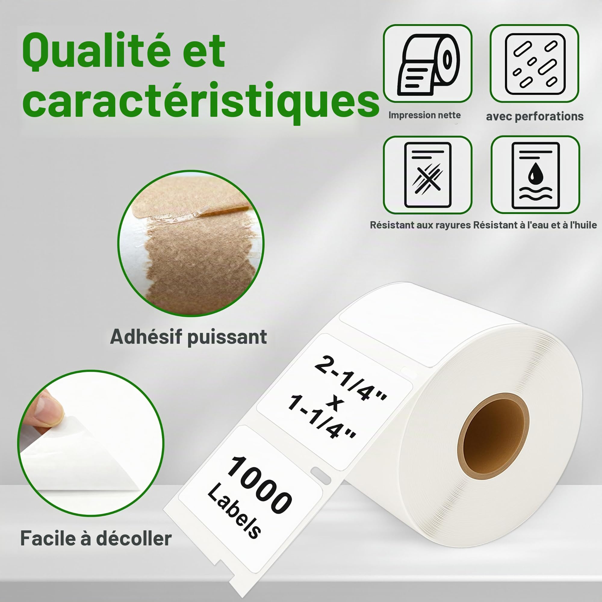 Étiquettes multi-usages - 6 rouleaux (avec puce RFID) pour Dymo S0722540 11354-57 mm x 32 mm, compatibles avec les imprimantes Dymo LabelWriter 550-1000 étiquettes par rouleau.