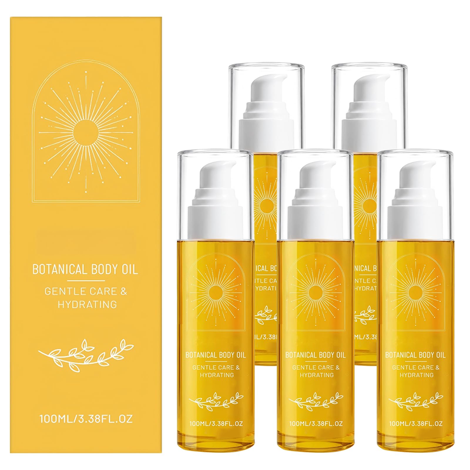 Pflanzliches Körperöl, Leichtes, Nicht Fettendes, Feuchtigkeitsspendendes Bio-Öl, Verbessert Die Hautstruktur Für Ein Glatteres Hautbild Und Mildert Cellulite, Ideal Für Trockene Haut (5pcs)