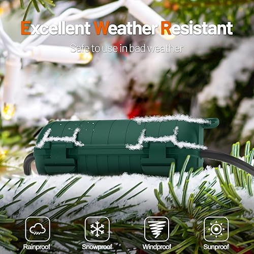 Miniatura 6 de Cubierta de cable de extensión impermeable, protector de conexión de cable para exteriores con 4 pestillos extraíbles, cubiertas de enchufe de caja