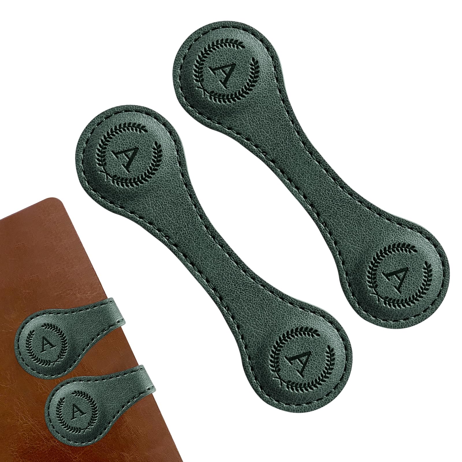 Handmade Personalized Leather Magnetic Bookmark - Custom Initial Letter Design with 26 Alphabet Choices - Durable Bookmark for Readers, Book Lovers,