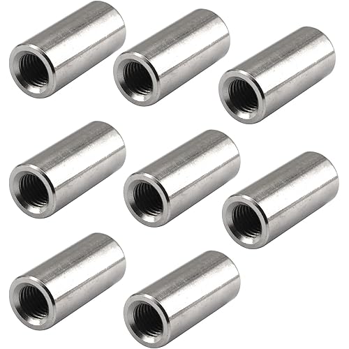 (8 Pieces) M14 20x30mm Round Connector Nuts 304 Stainless Steel Sleeve Nuts Long Rod Coupling Nut