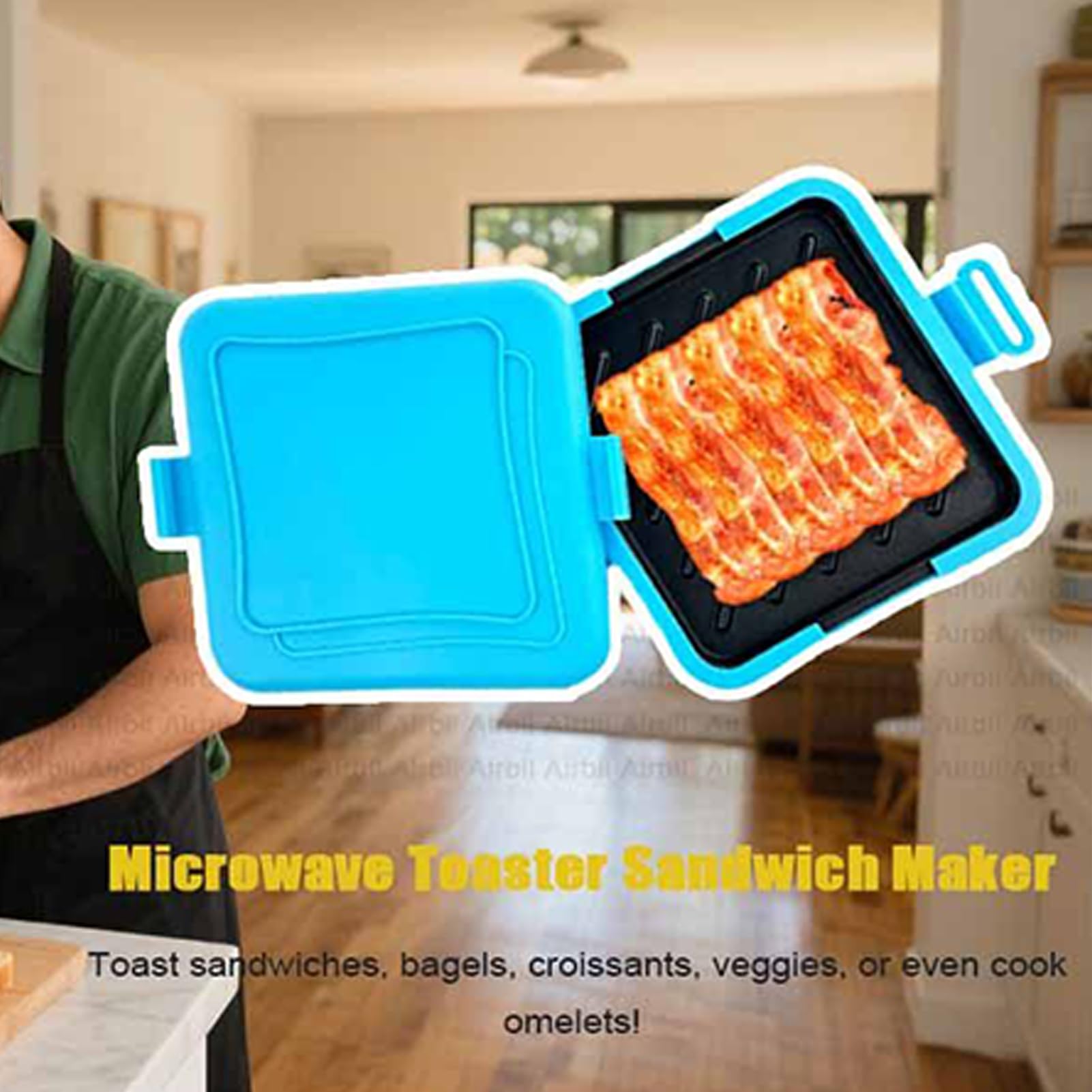 Mikrowellentoaster – Silikon-Toasties-Sandwich-Maker | Mikrowellen-Toastie-Sandwich-Maker, antihaftbeschichtete Platten, spülmaschinenfeste Presse, zum Kochen von Frühstück, gegrillten Käse, Snacks