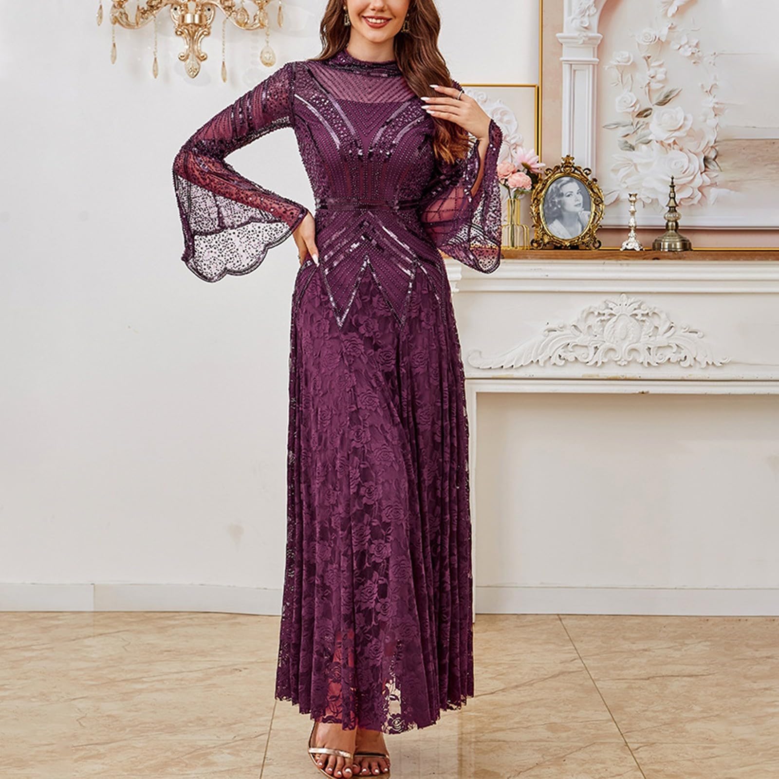 Vestidos Elegantes Mujer Vestido Fiesta Ropa Invierno Trajes Tallas Grandes Otoño Largos Manga Larga Boda De Primavera Nochevieja Elegante
