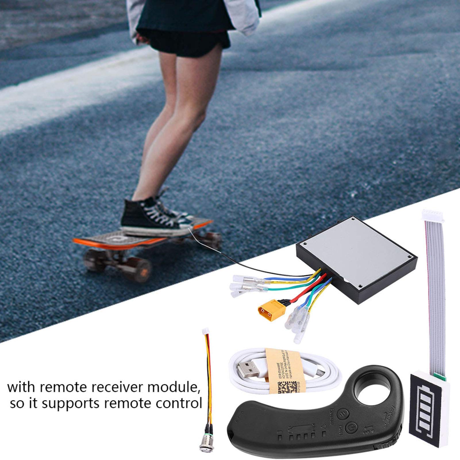 Skateboard Controller Elektrisches Skateboard Longboard Dual Drive ESC Ersatzsteuerung Mainboard mit Fernbedienung