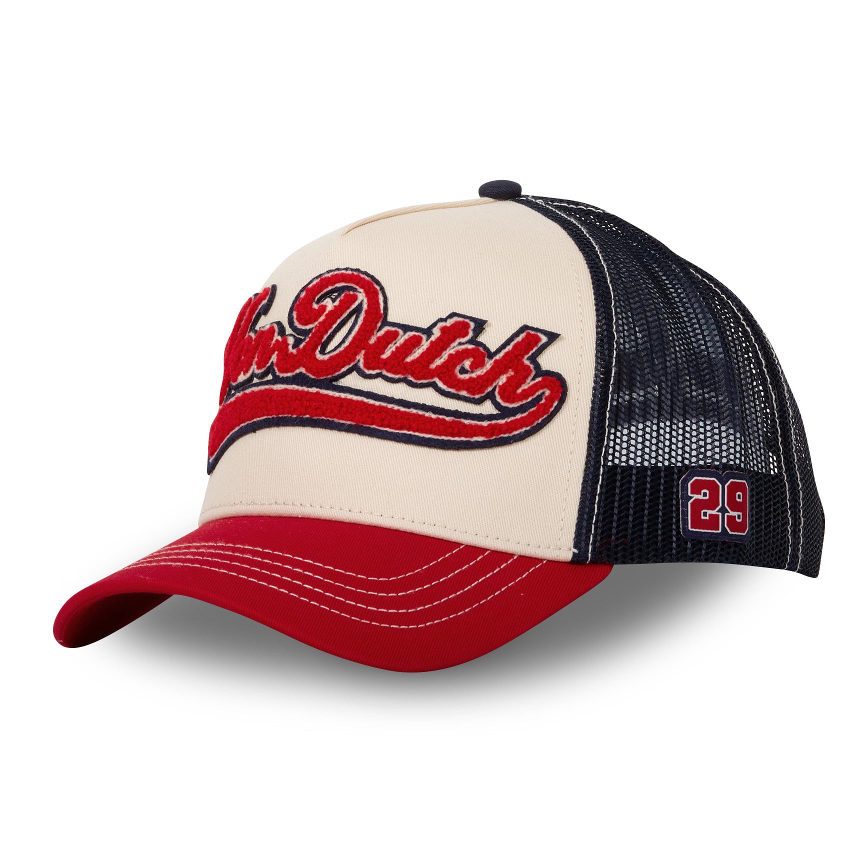 Von Dutch Men's and Women's Baseball Cap, Adjustable Trucker Cap with Snapback, Beige Size TU
