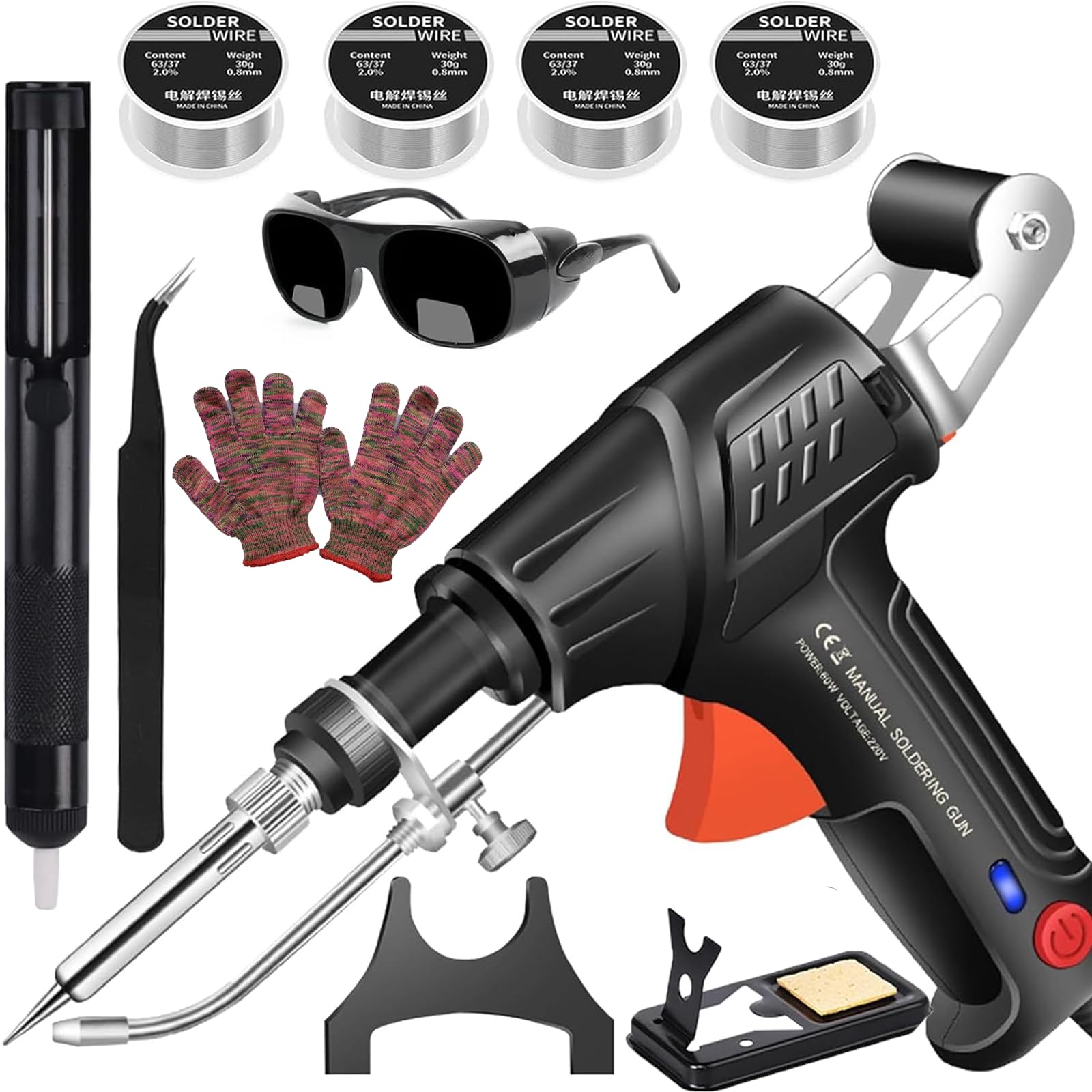 Laser Welding Machine, Internally Heated Industrial Laser Welding Tools, 110V Handheld Welder, Automatic Corded Solder Iron, Fully Automatic Industrial Home DIY-Grade Welding Tool Set (Black)
