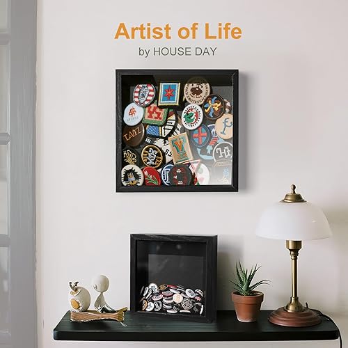 Miniatura 2 de HOUSE DAY Caja de sombra de viaje de 8 x 8 con ranura, cajas de archivo de aventura de carga superior para recuerdos, marco de viaje Life in A Box