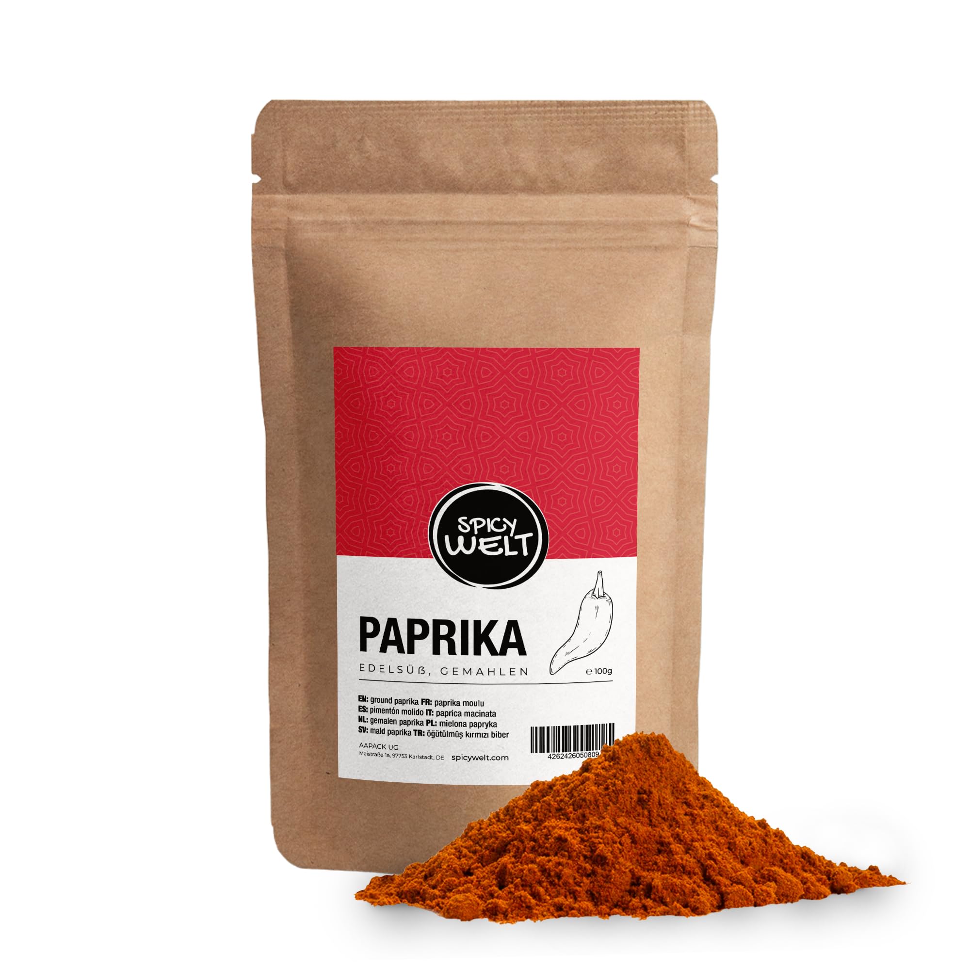 Spicy Welt Paprika Edelsüß Gemahlen (1kg) – Süßes Paprikapulver – für Ofengemüse, Suppen & Marinaden | Feines Aroma, Leuchtende Farbe & Vielseitig Würzend | 100% Naturrein, Ohne Zusätze