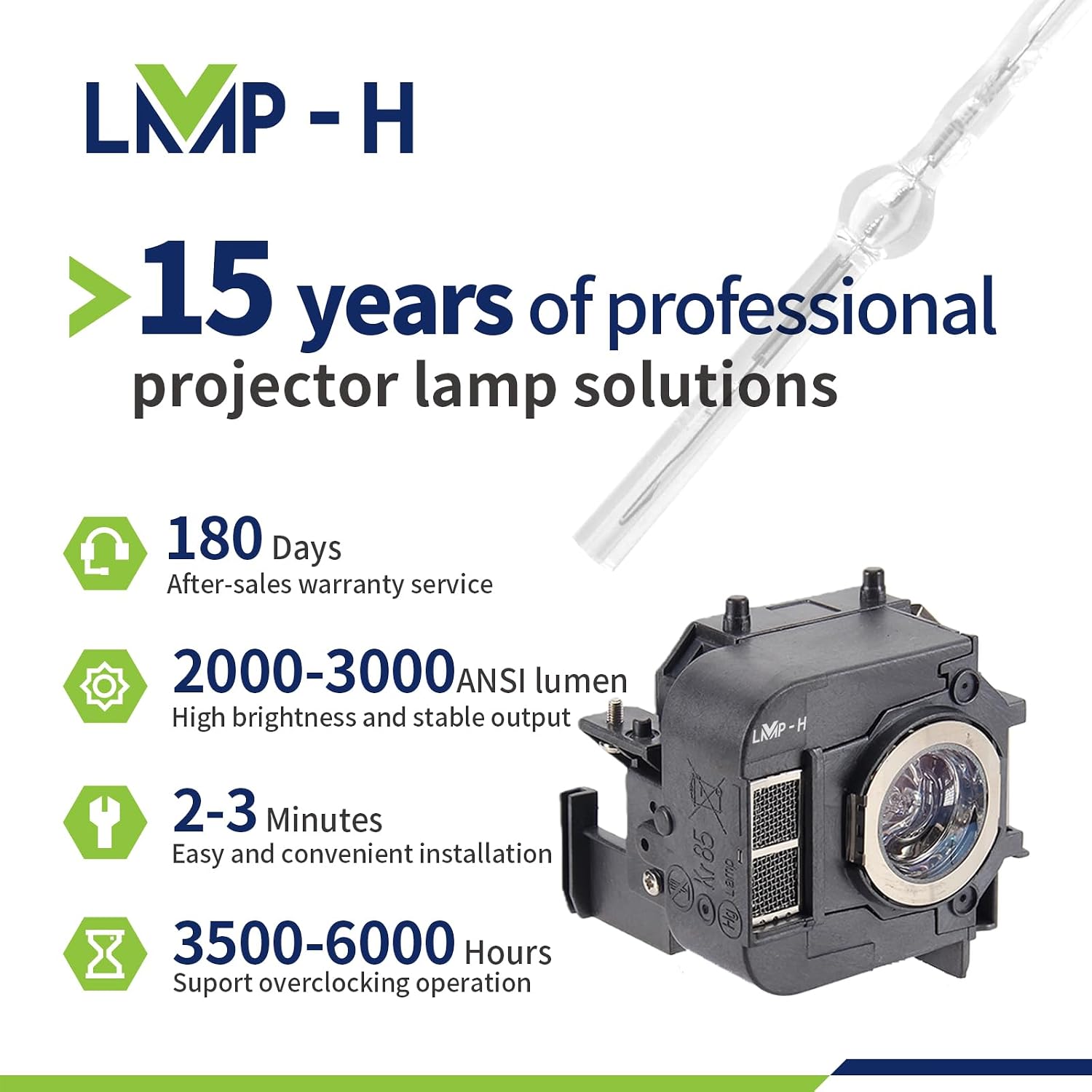 ELP50//V13H010L50 Projector Lamp with Housing for Compatible Models:for Epson EB-84 84e 84H 84he 84EDU 85 824 826W/H EMP-84he 825 PowerLite 84 84/+ 85 85+ 825 826W Replacement Projector Lamp