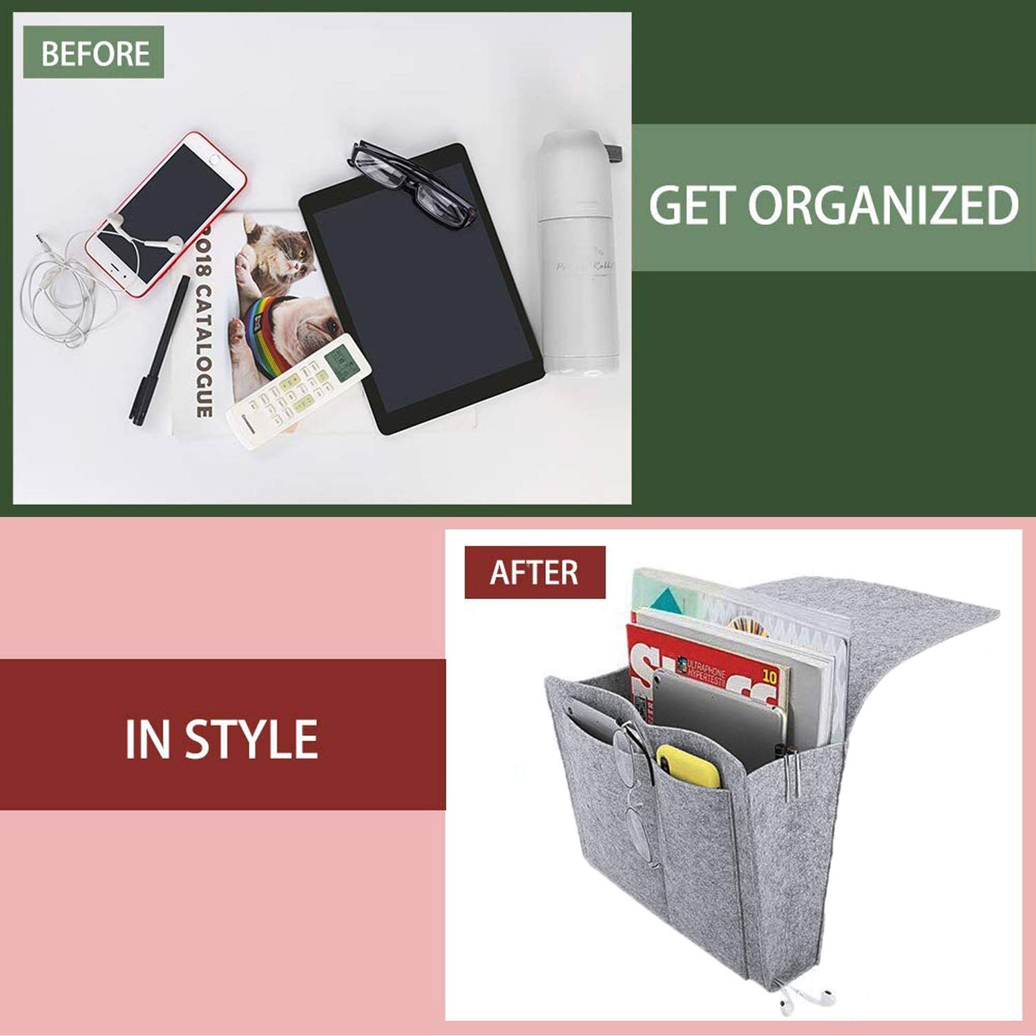 Organizer Bracciolo Divano Feltro Divano Letto Organizer, Tasca Portaoggetti Letto, Tasca Da Appendere Organizer Borsa