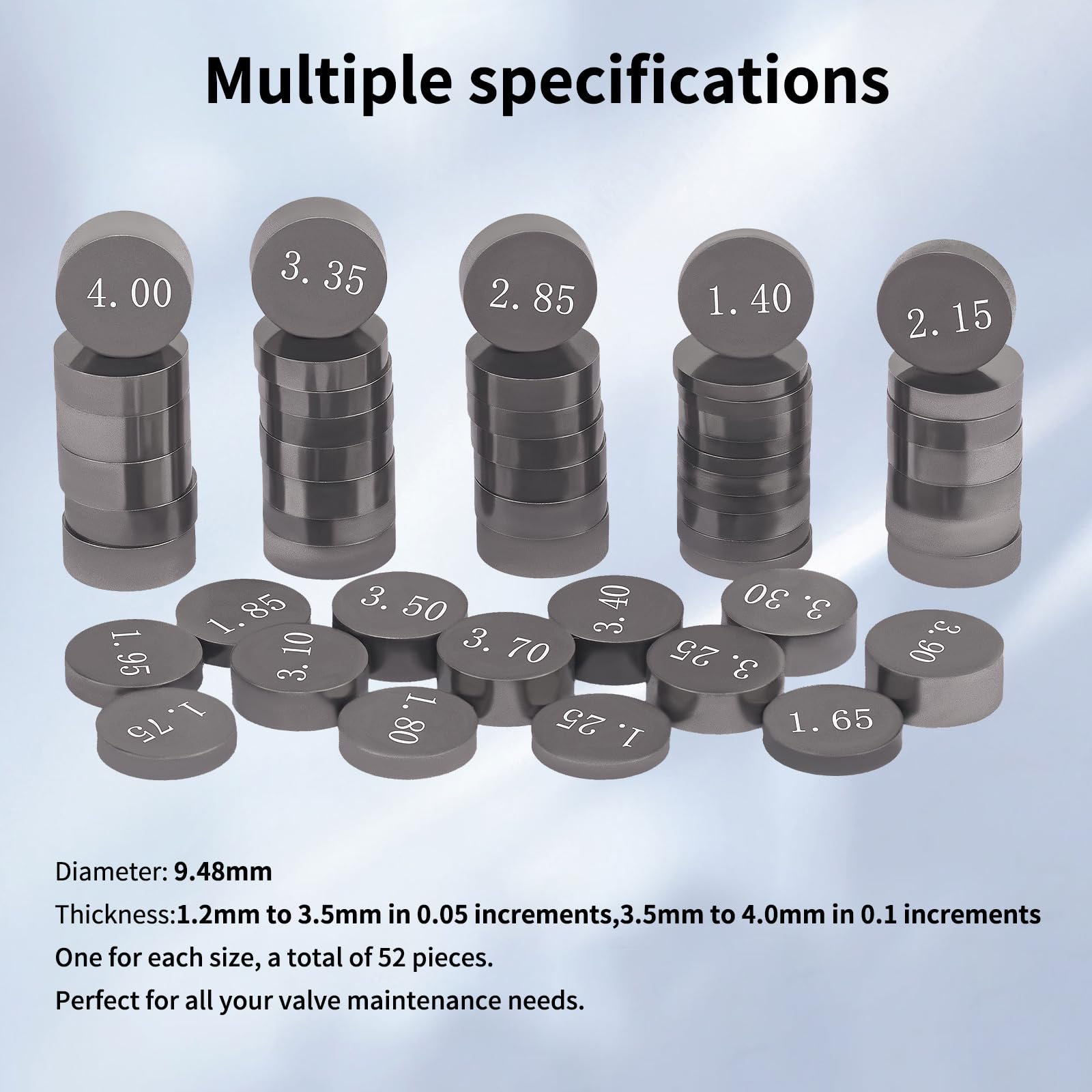 Amazon.com: KLWZH 9.48mm Adjustable Valve Shim Kit 1.2-4mm Thick