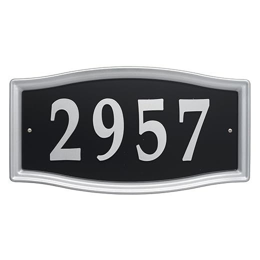 Whitehall Products 11199 Easy Street Address Plaque-Silver, 15.5x8x0.5