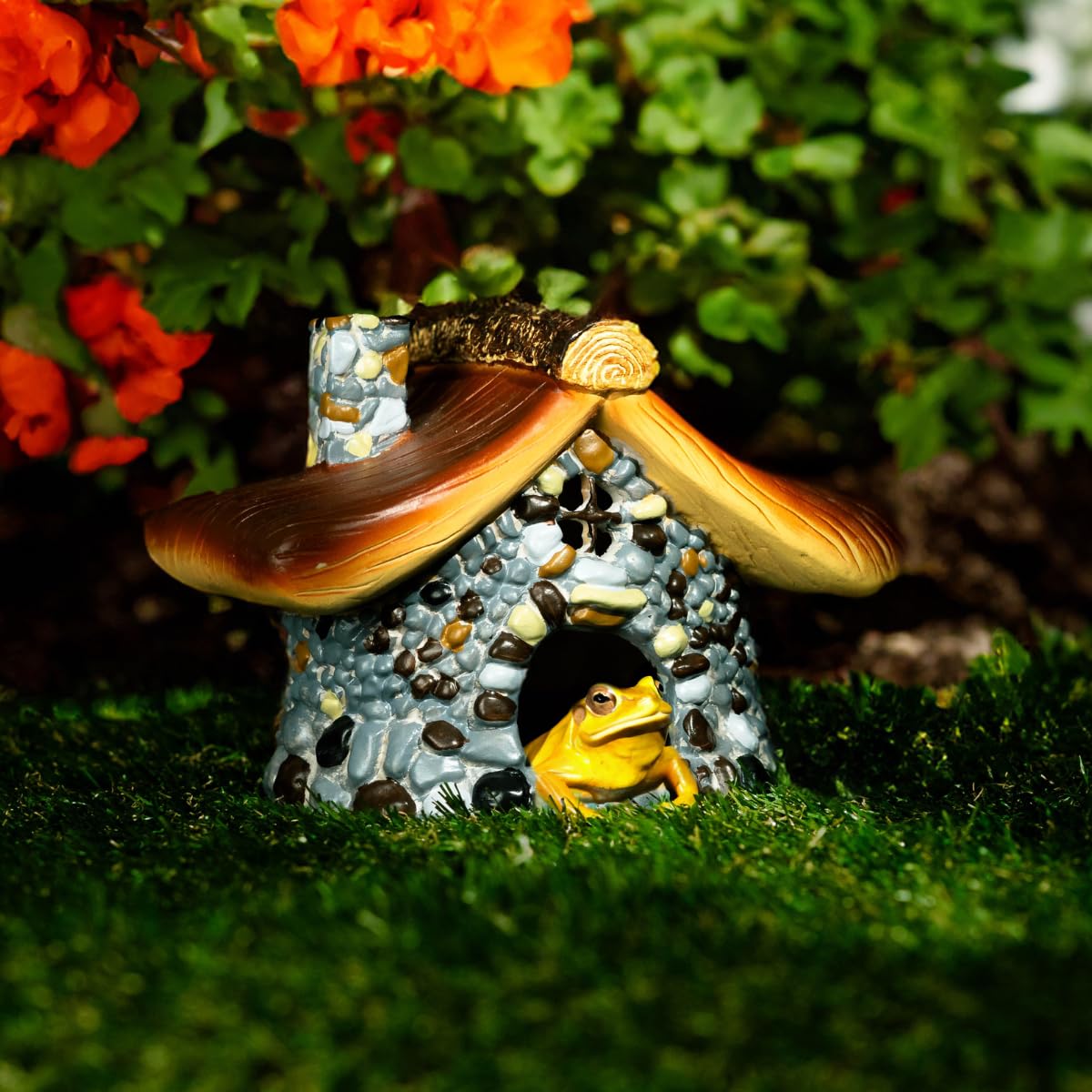Garden Mile Frog House for Garden Pond Reptile Terrarium Accessorie Reptile Hides and Caves Toad House Reptiles Accessories Reptiles Hide Large Pond Cave Turtle Tank Accessories
