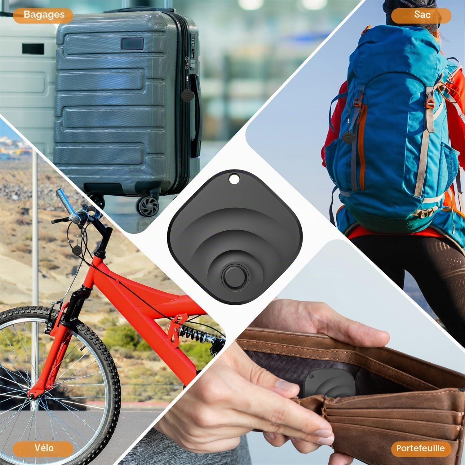 Reyke Android Tracker, Smart Tag Compatible avec Google Find My (Android Seulement), Traceur pour clés, Bagages, Valise, Portefeuille, 4 Pack