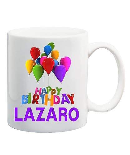 Miniatura 1 de Birthday Name Mug Lazaro Happy Birthday Custom Mug, Happy Birthday Mug, Personalized Mug, Birthday Gift 11oz White Mug 368524