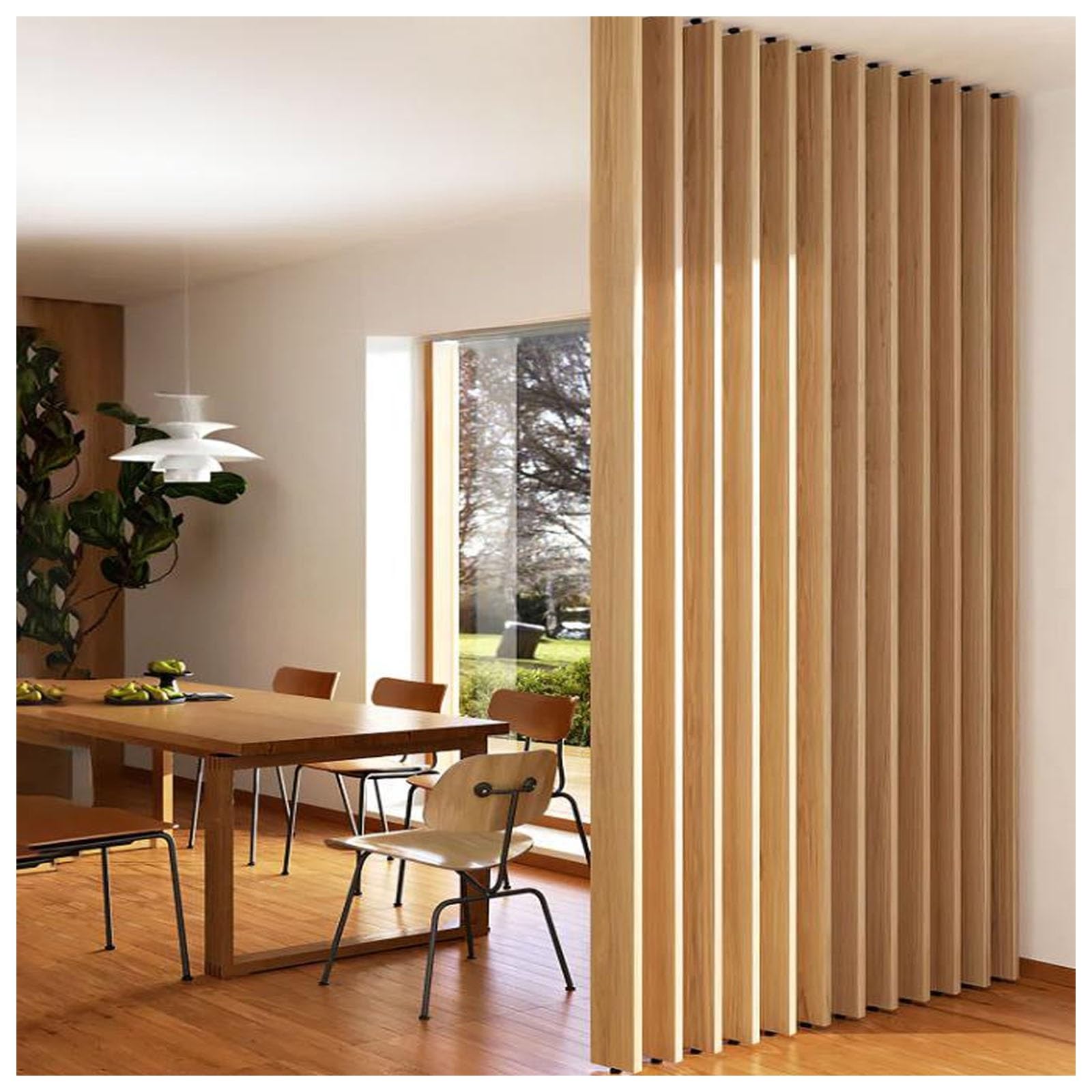 Zxcvasdf 1 Pcs Wall Partition Room Divider Floor To Ceiling Wooden Slats, Wood Privacy Screens/Room Separation Deviders Post Column For Bathroom Daycare Studio Apartment(,100Cm/39.3In/3.28Ft)