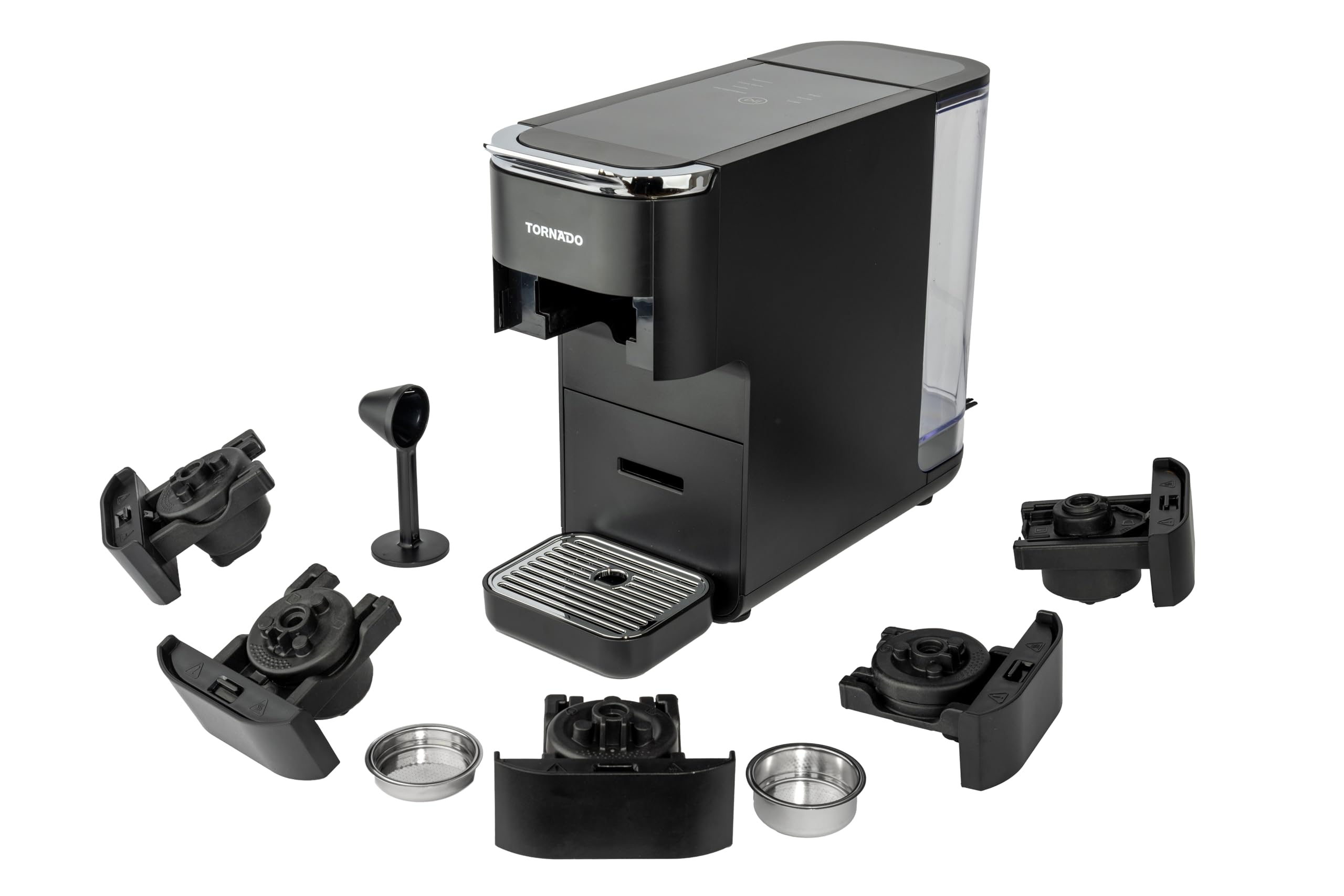 Tornado LA TCM7042-GS Machine À Café 5-EN-1, Compatible NESPRESSO, Dolce Gusto, LAVAZZA Blue, ESE ET Café MOULU, 20 Bars, 1,5 L