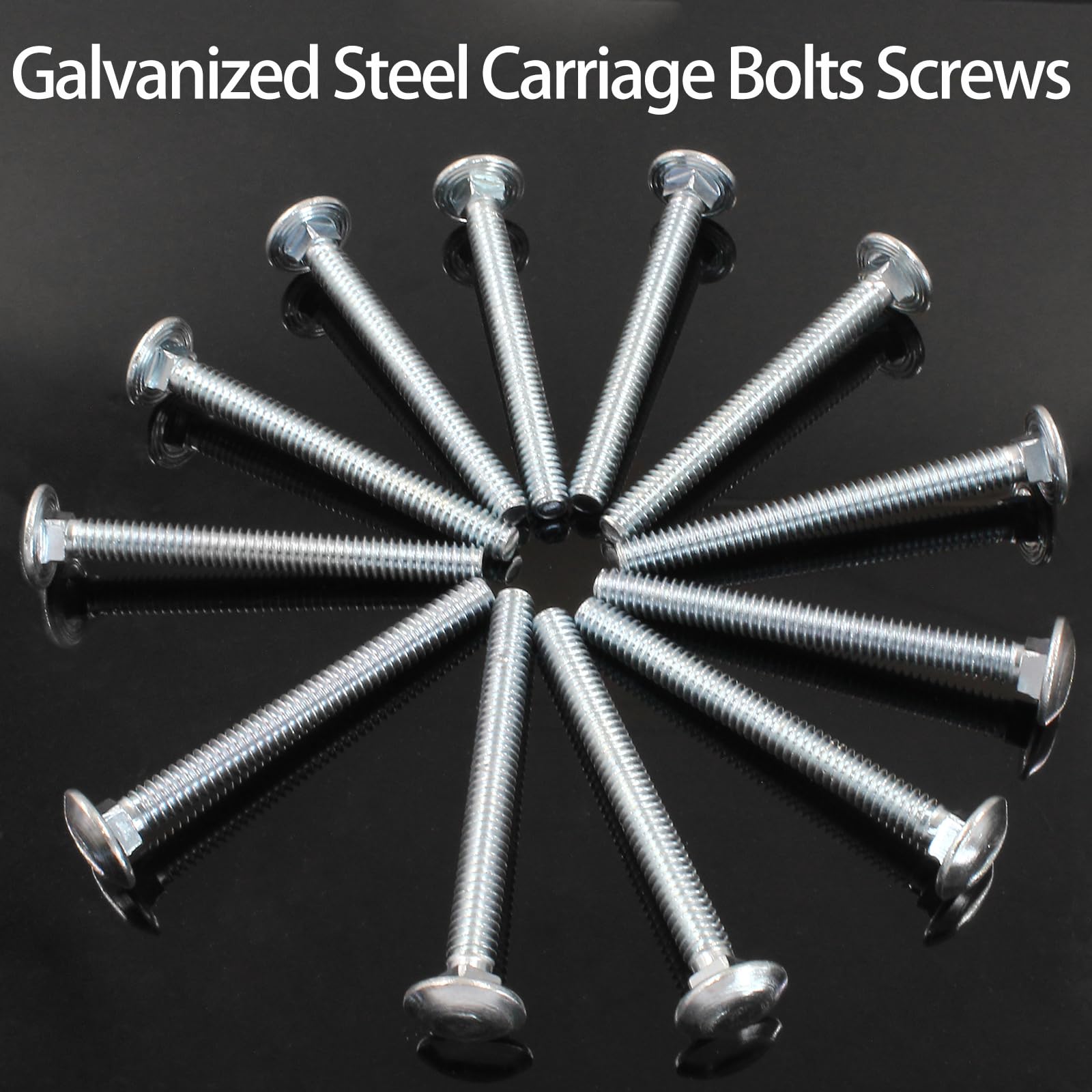 Luoorgo 12 Sets 1/4"-20 X 2 In. Carriage Bolts, Round Head Square Neck