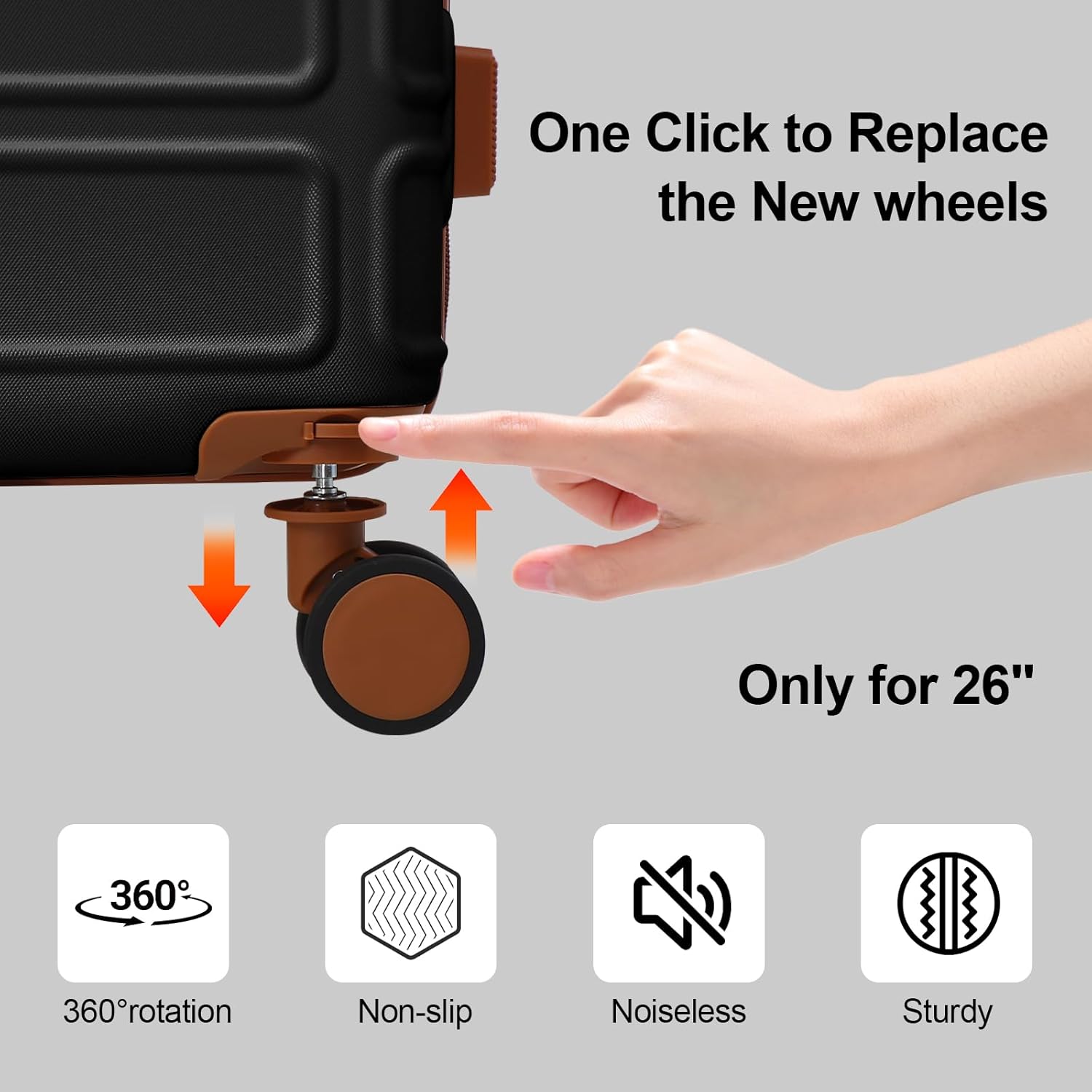 4 Piece Luggage Set Expandable ABS Travel Suitcase Set TSA Lock Hardshell Durable Lightweight Traveling Luggage Sets Gift for Back to School (Black, 28in26in20in13in) - Image 5