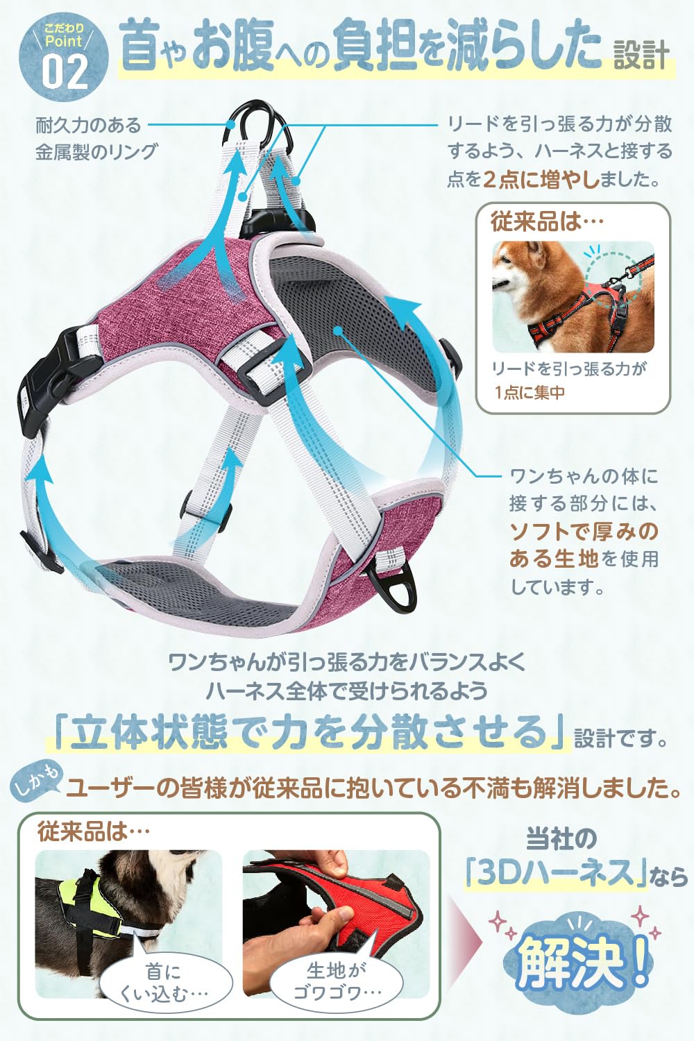Amazon | 【獣医師推薦】犬 ハーネス （2ステップで簡単装着・首やお腹