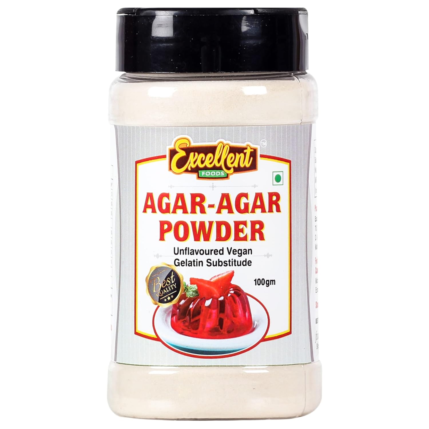 EXCELLENT FOODS Agar Agar Powder Unflavoured Vegan Gelatine