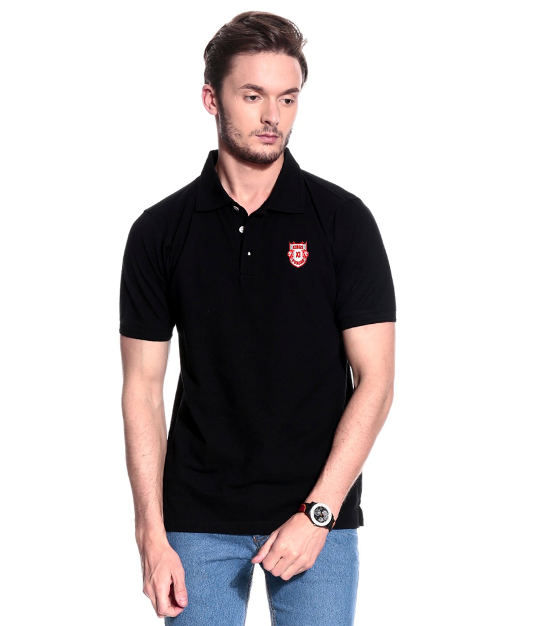 T10 Sports Black Kxip Stretch Polo