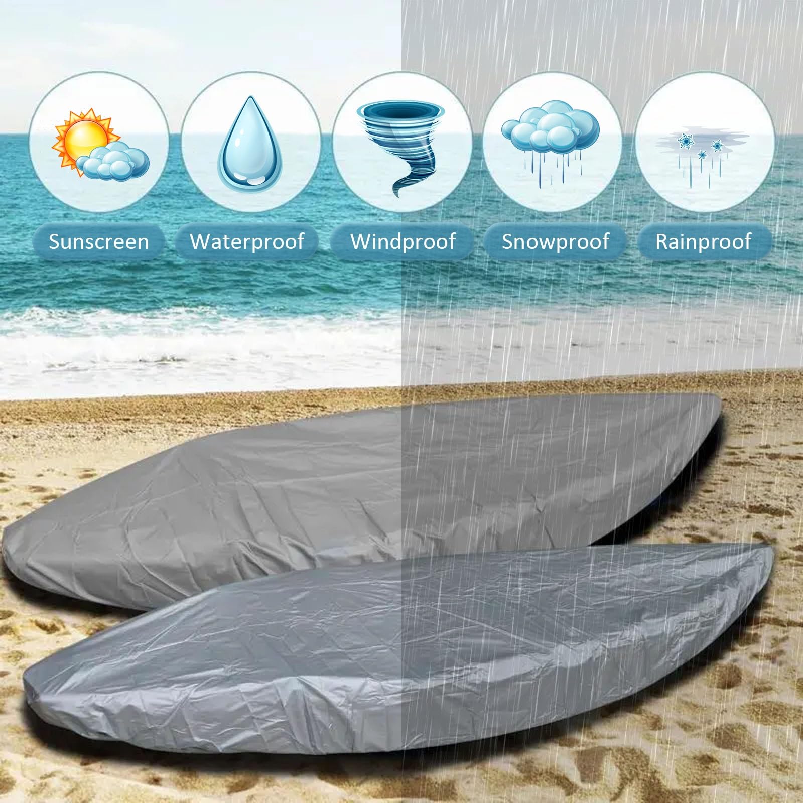 Copertura impermeabile resistente per barche con scafo a V e tri-scafo