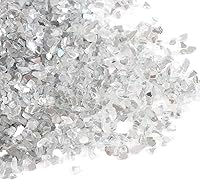 Vista 4 de Grava de vidrio reflectante de alto brillo, gemas de fuego, gotas de fuego, piedras de cristal de fuego, piedras para chimenea, pecera, acuario