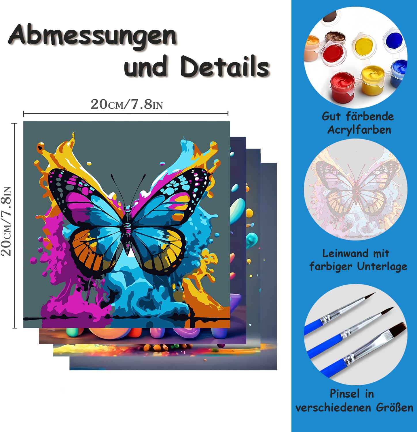 Peinture à Numéro Enfant Kit Peinture Par Numéros TARATH Enfant 7-9 Ans - Koala 20x20cm Avec Cadre - Loisir Créatif Peinture Numéros