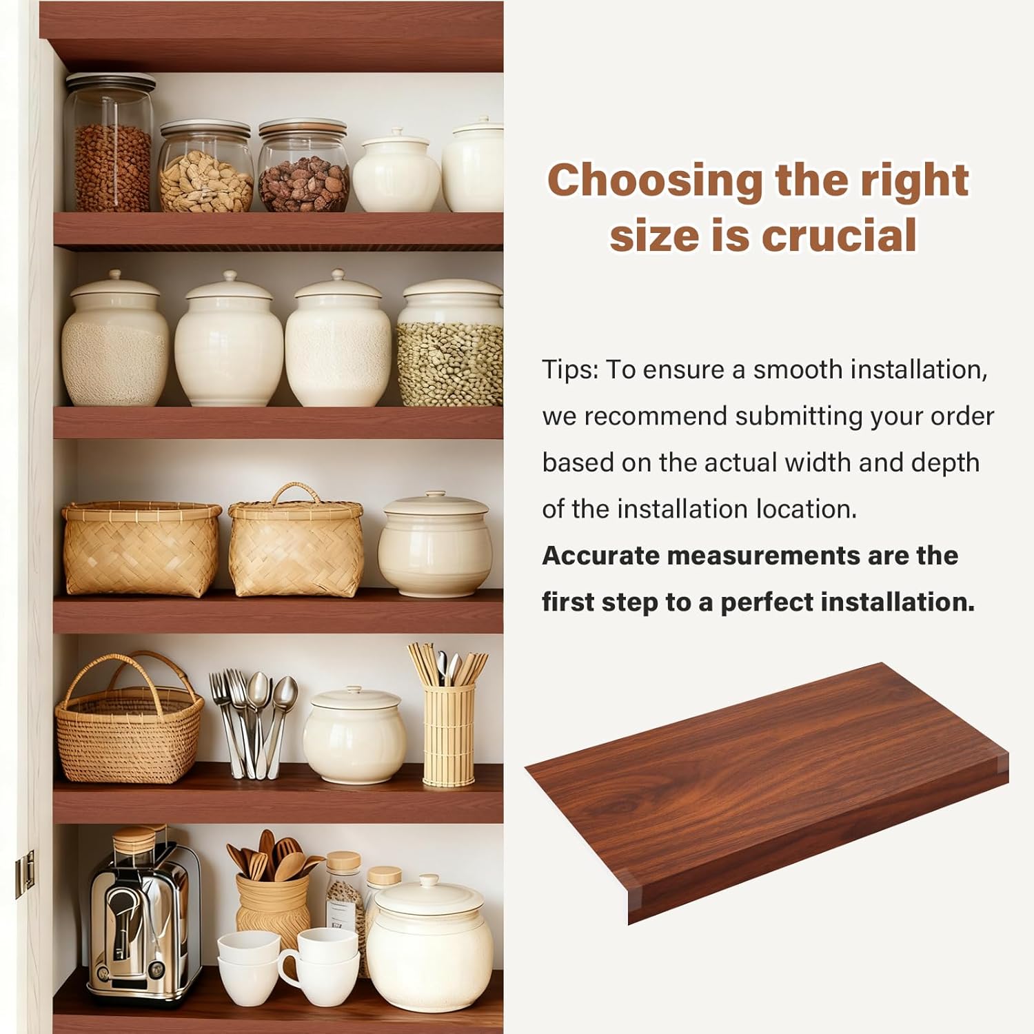 Wire Rack Covers, 24*12 Inch Shelf Covers for wire Shelving, Easy to Cut Closet Wires Shelf Cover-0.31 inch Thick(Not Wood) Moisture Resistant Durable Shelves Cover, Easy Install for Pantry, Kitchen Walnut Wood 24W x12 D