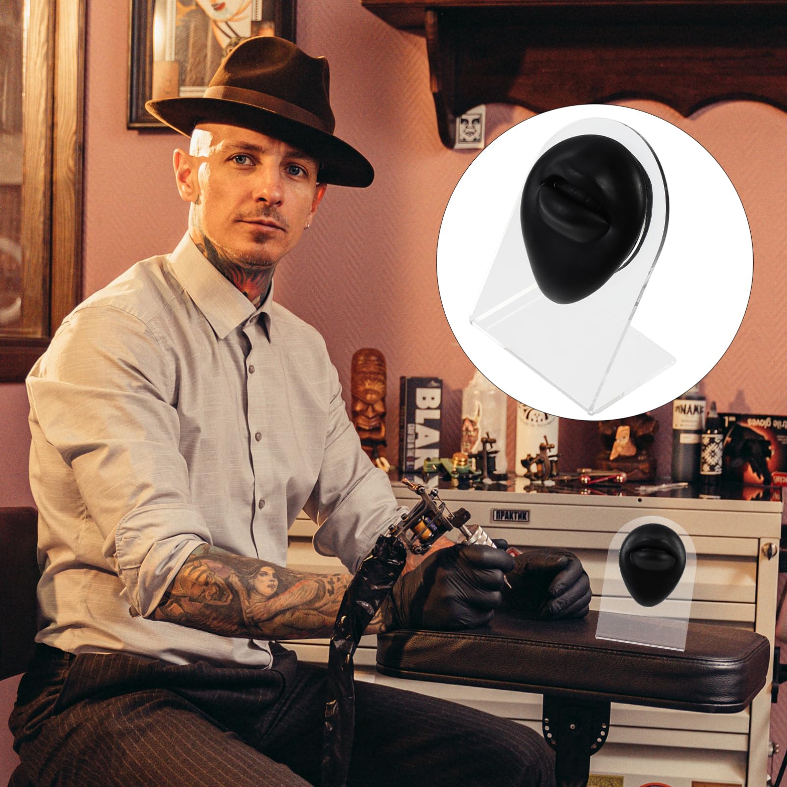 Beavorty Piercing Practice Props Portable and Realistic Silicone Mouth Model for Beginners