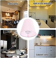 Vista 8 de Lurrose Pantalla de tela para lámpara colgante, pantalla de barril, cubierta de lámpara de mesa, cubierta de luz para lámpara de pared, rosa